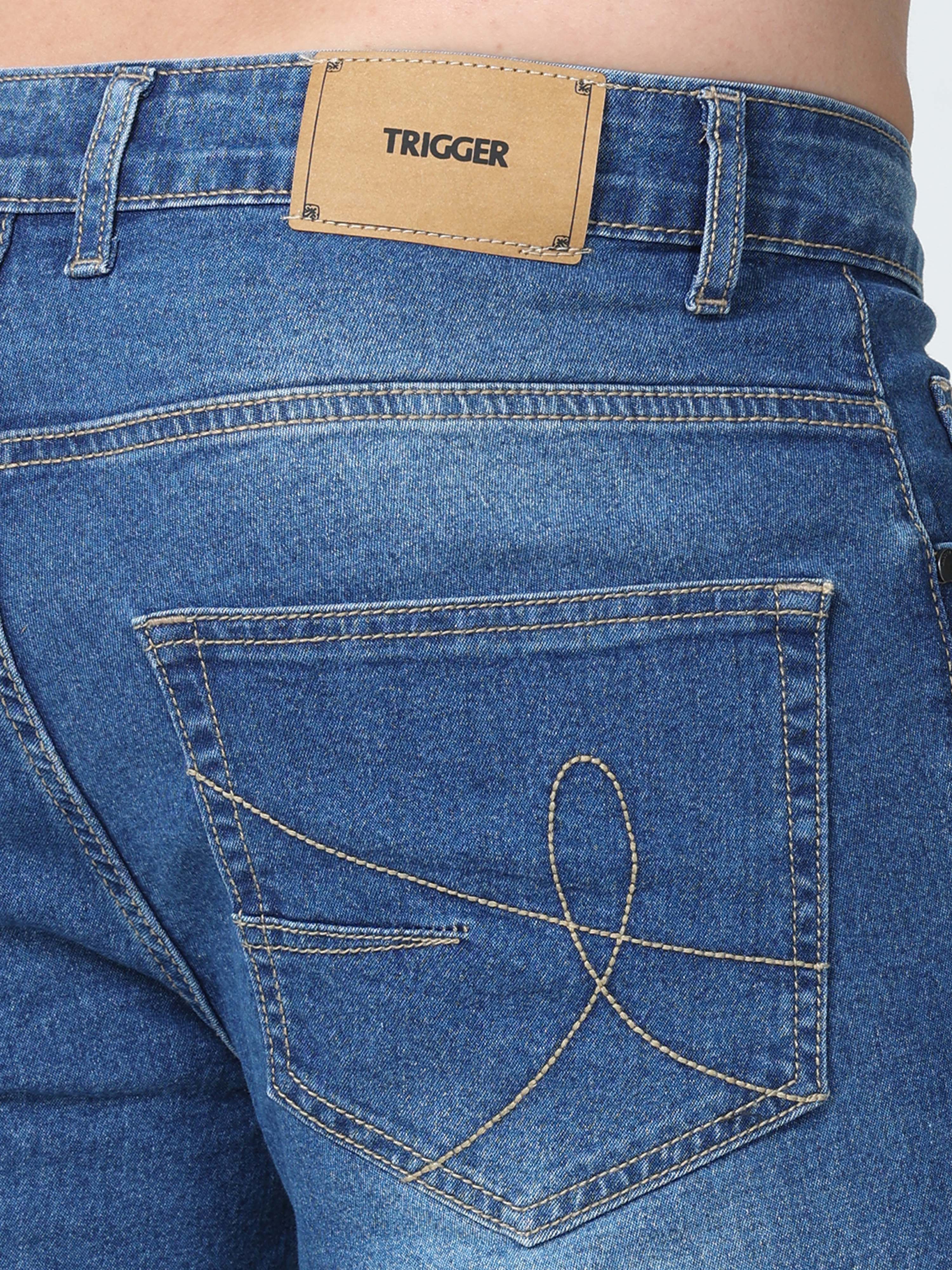 Slate Blue Men Slim Regular Fit Jeans