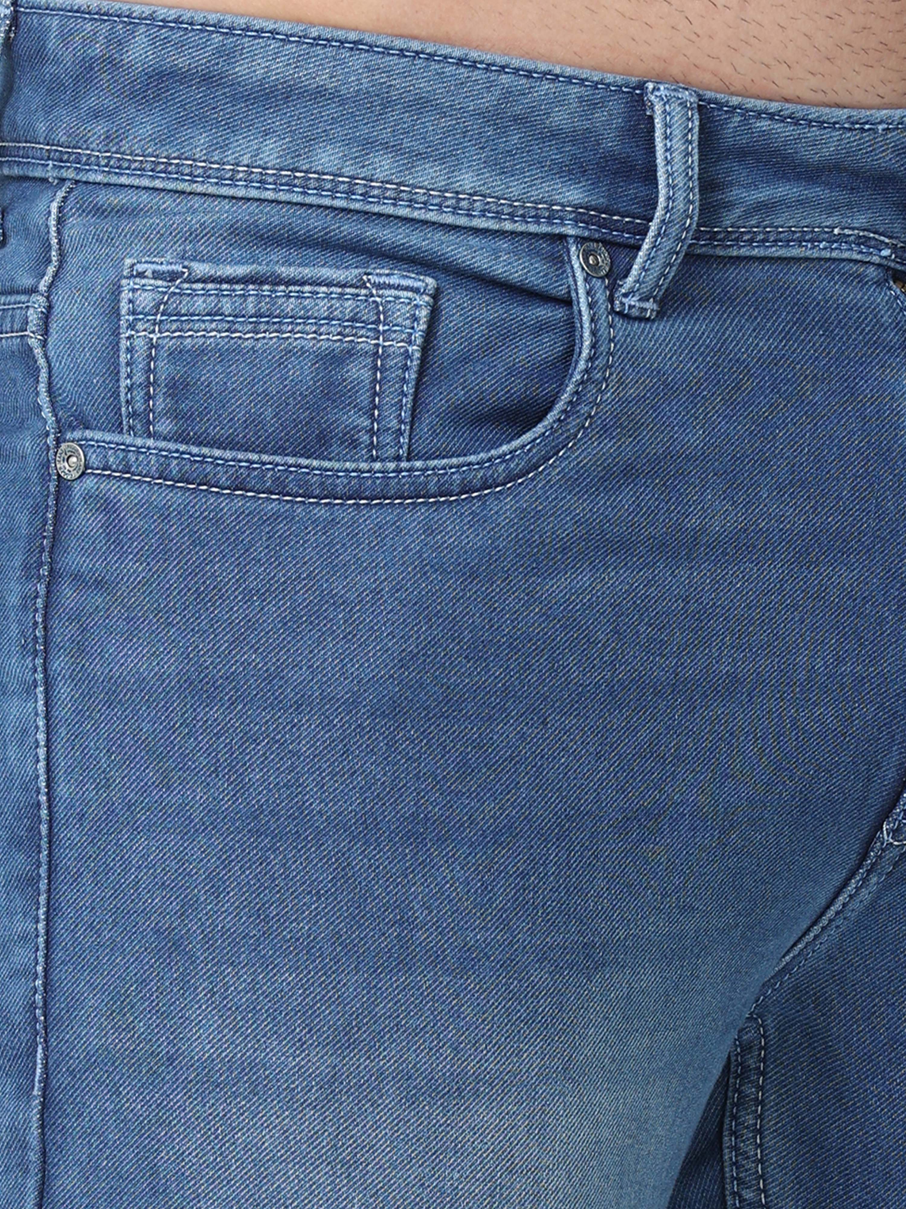 Faded Blue Men Slim Fit Jeans