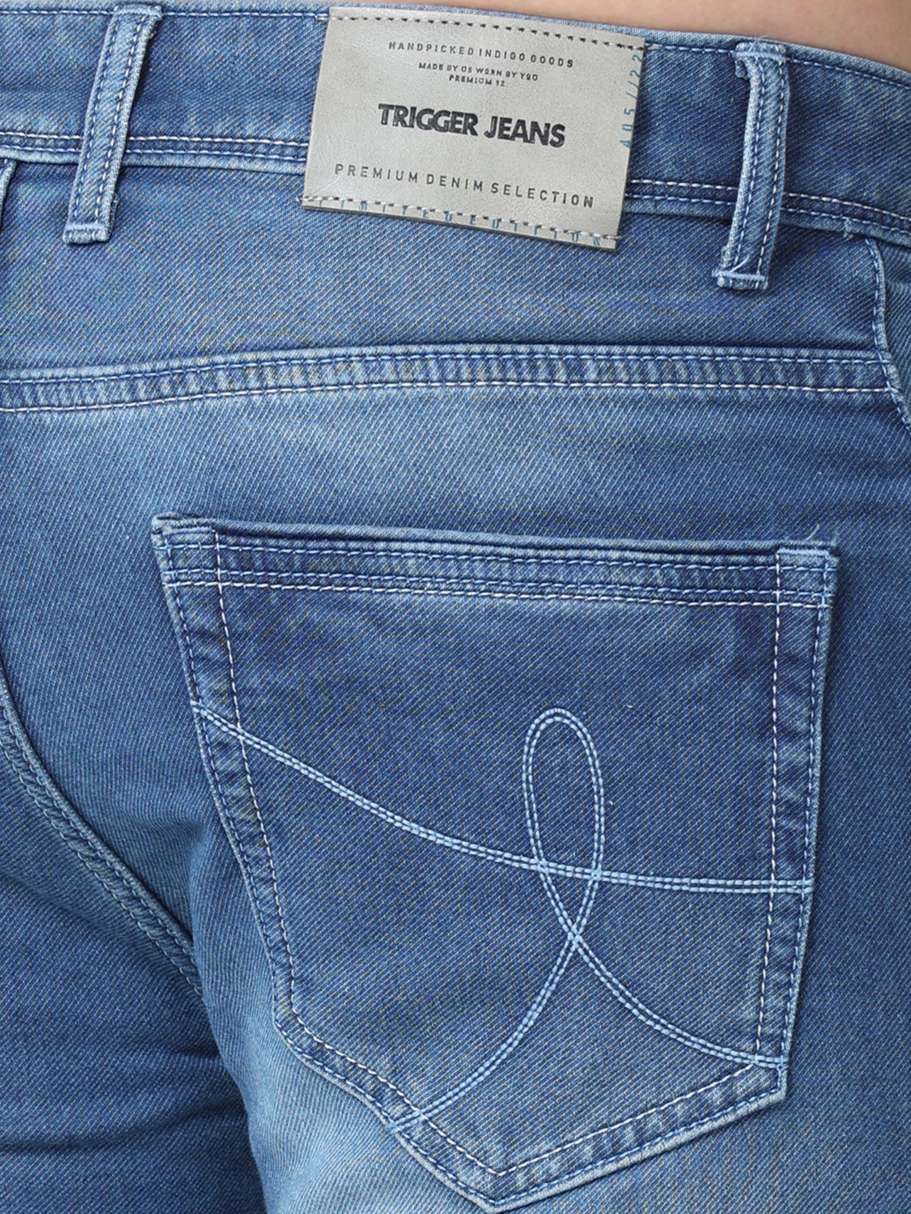 Faded Blue Men Slim Fit Jeans