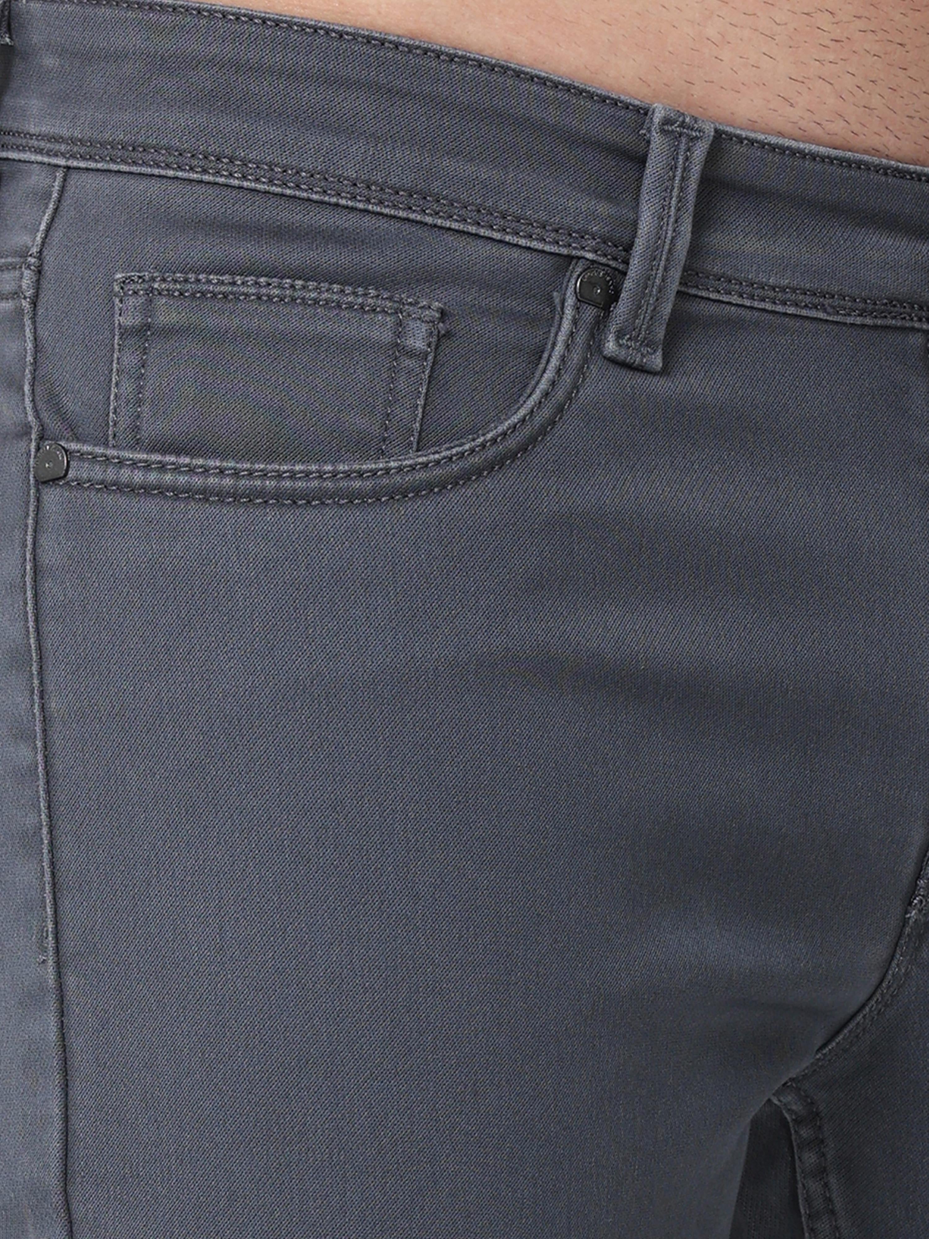 Men Slim Fit Anchor Grey Jeans