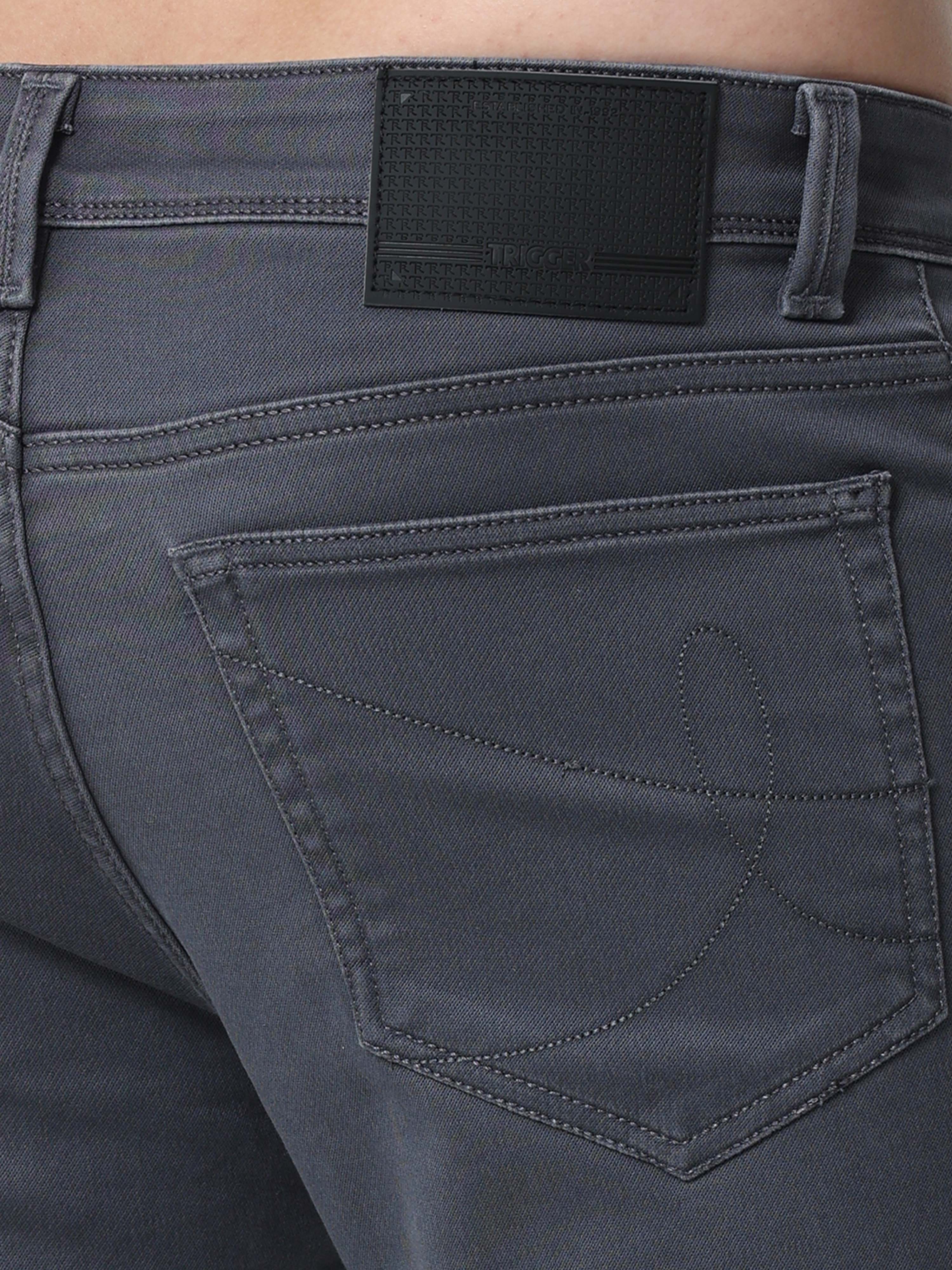 Men Slim Fit Anchor Grey Jeans