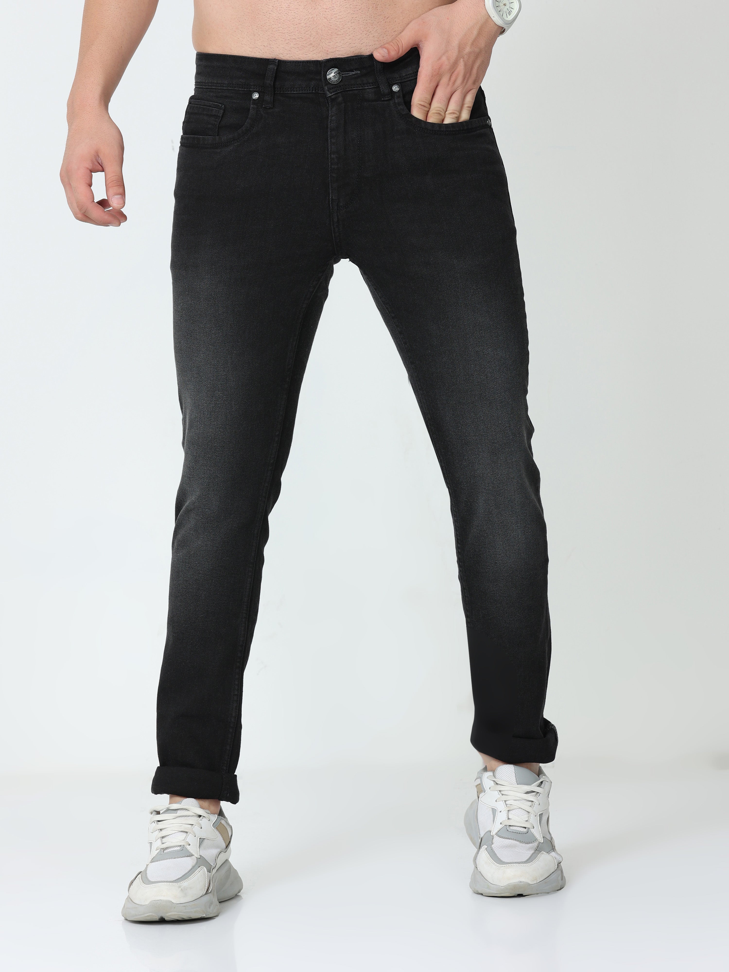 Gunmetal Men Slim-Fit Jeans
