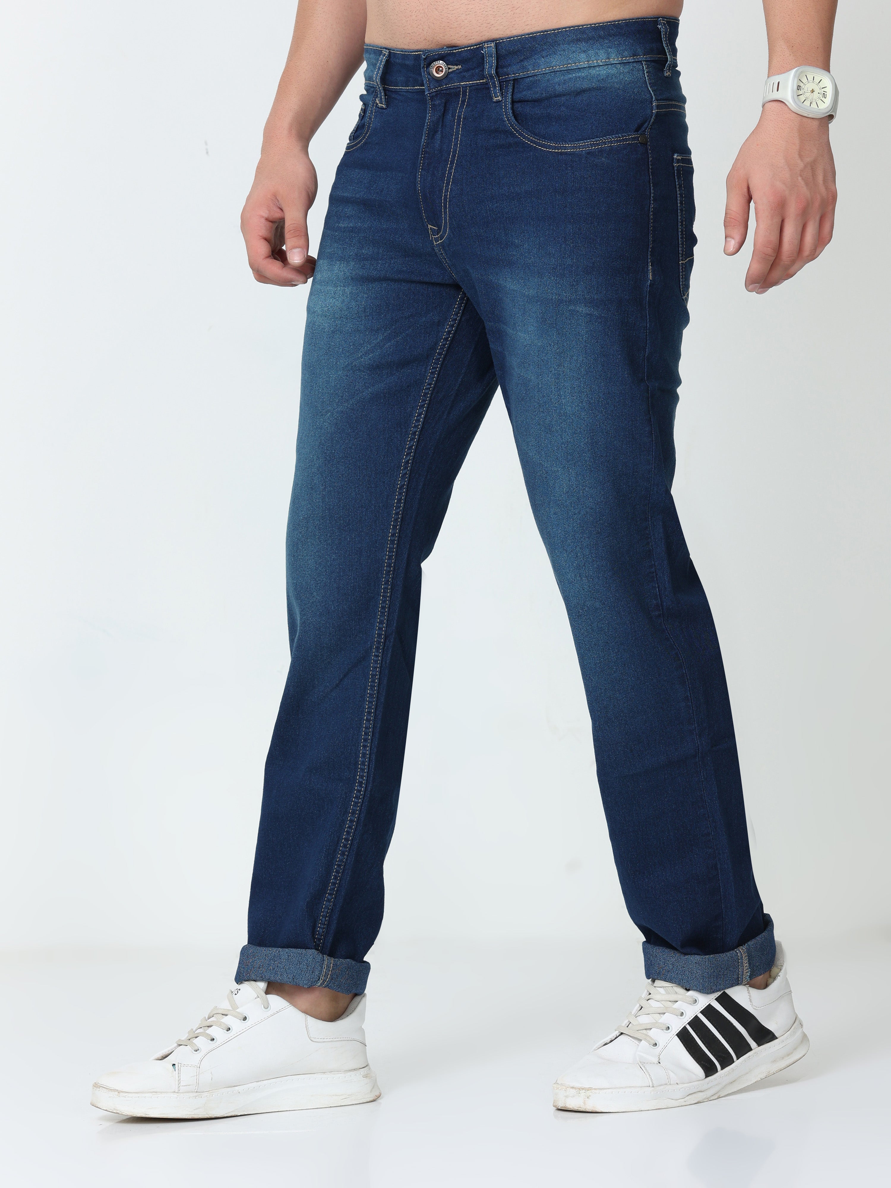 Tealish Blue Men Slim Regular Fit Jeans