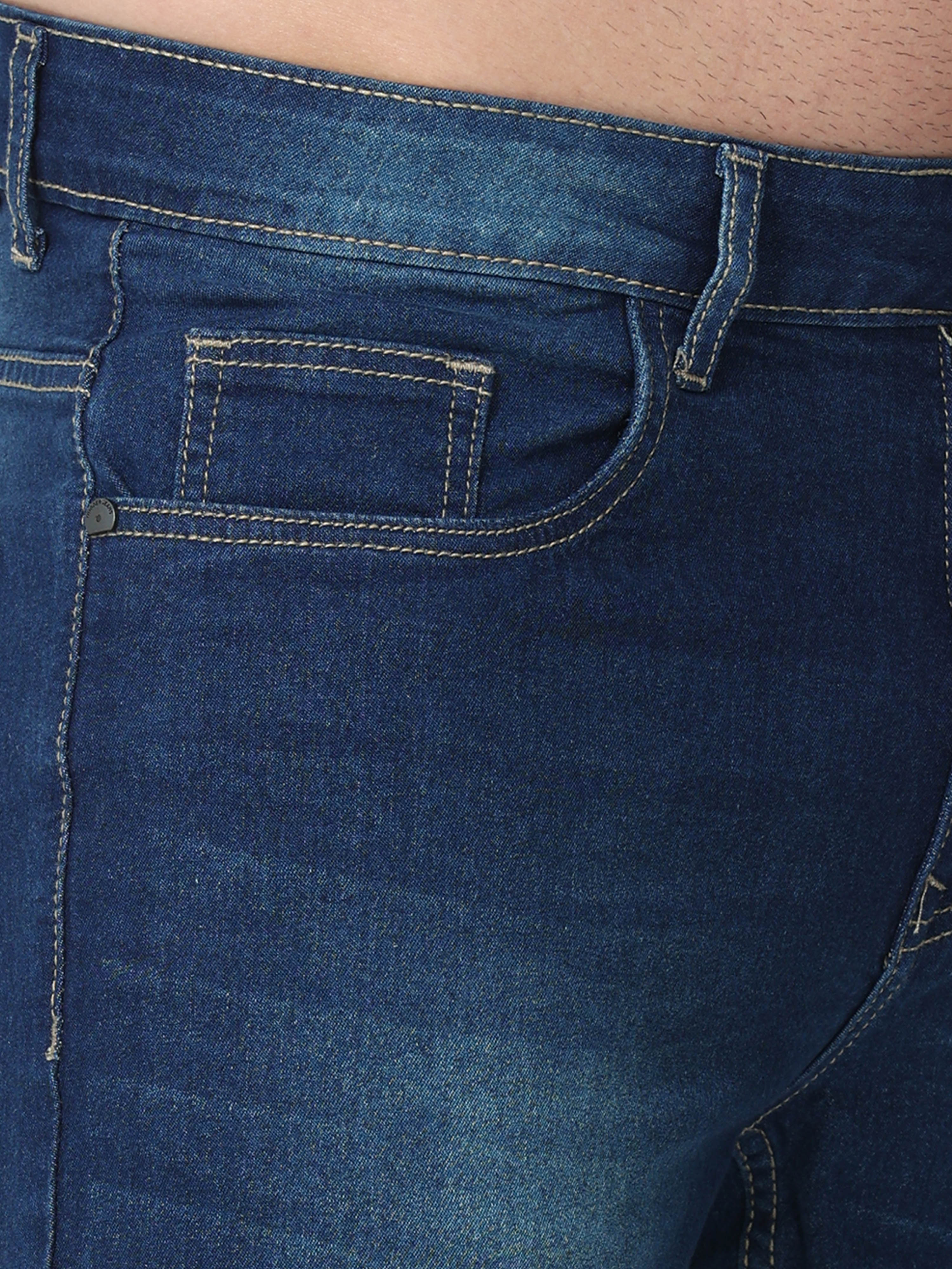 Tealish Blue Men Slim Regular Fit Jeans