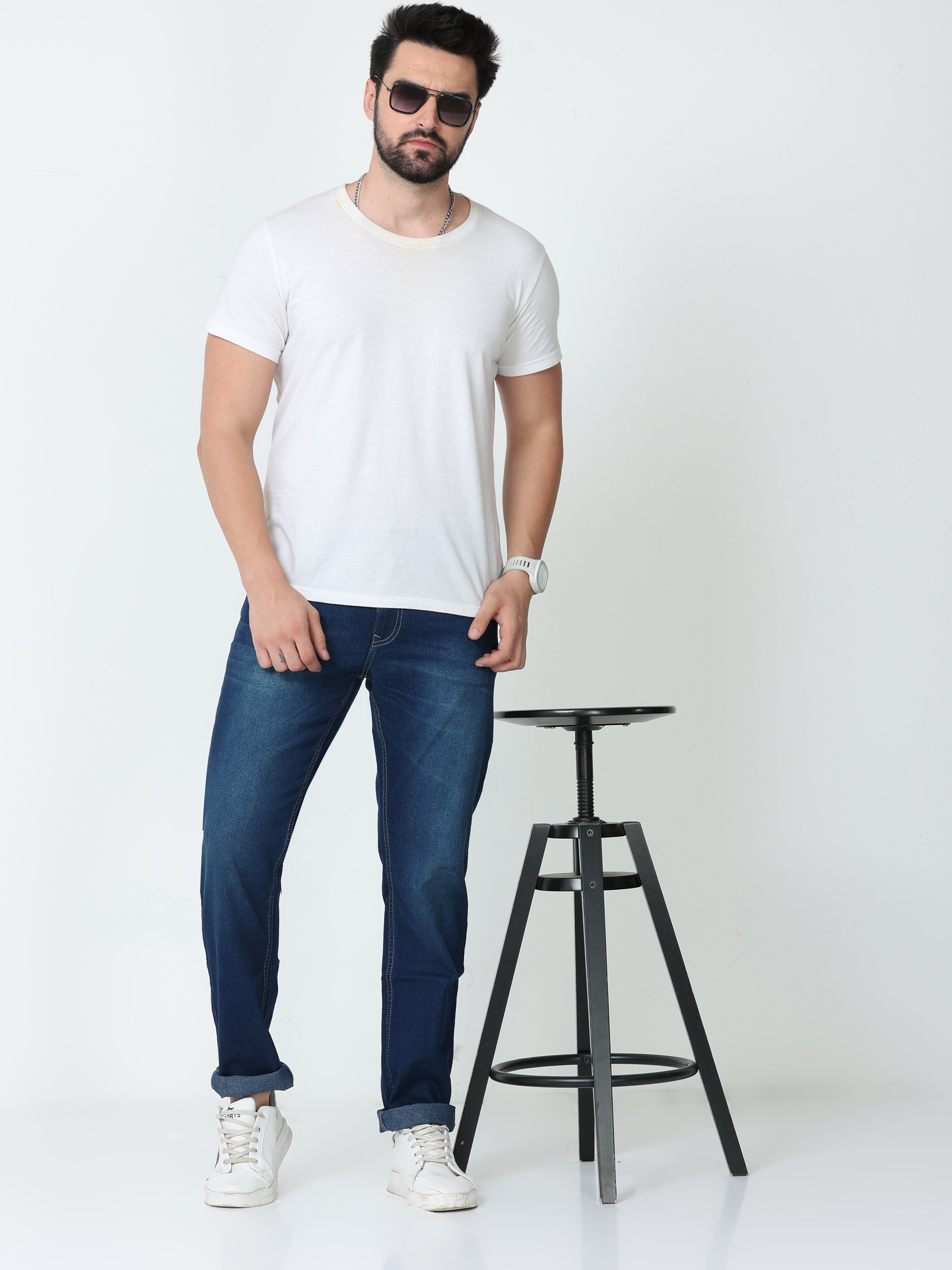 Tealish Blue Men Slim Regular Fit Jeans