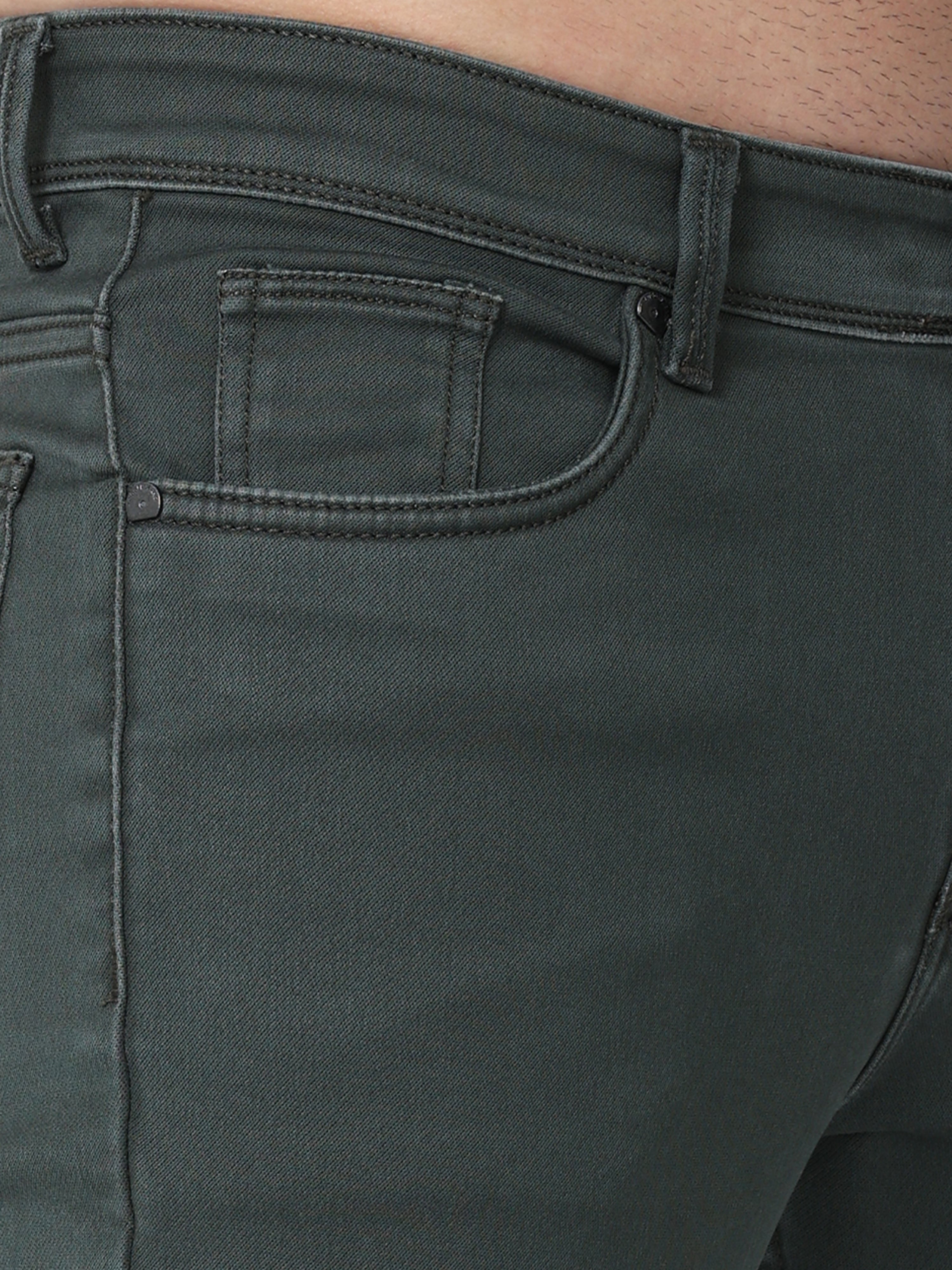 Men Slim Fit Enzyme Military Jeans