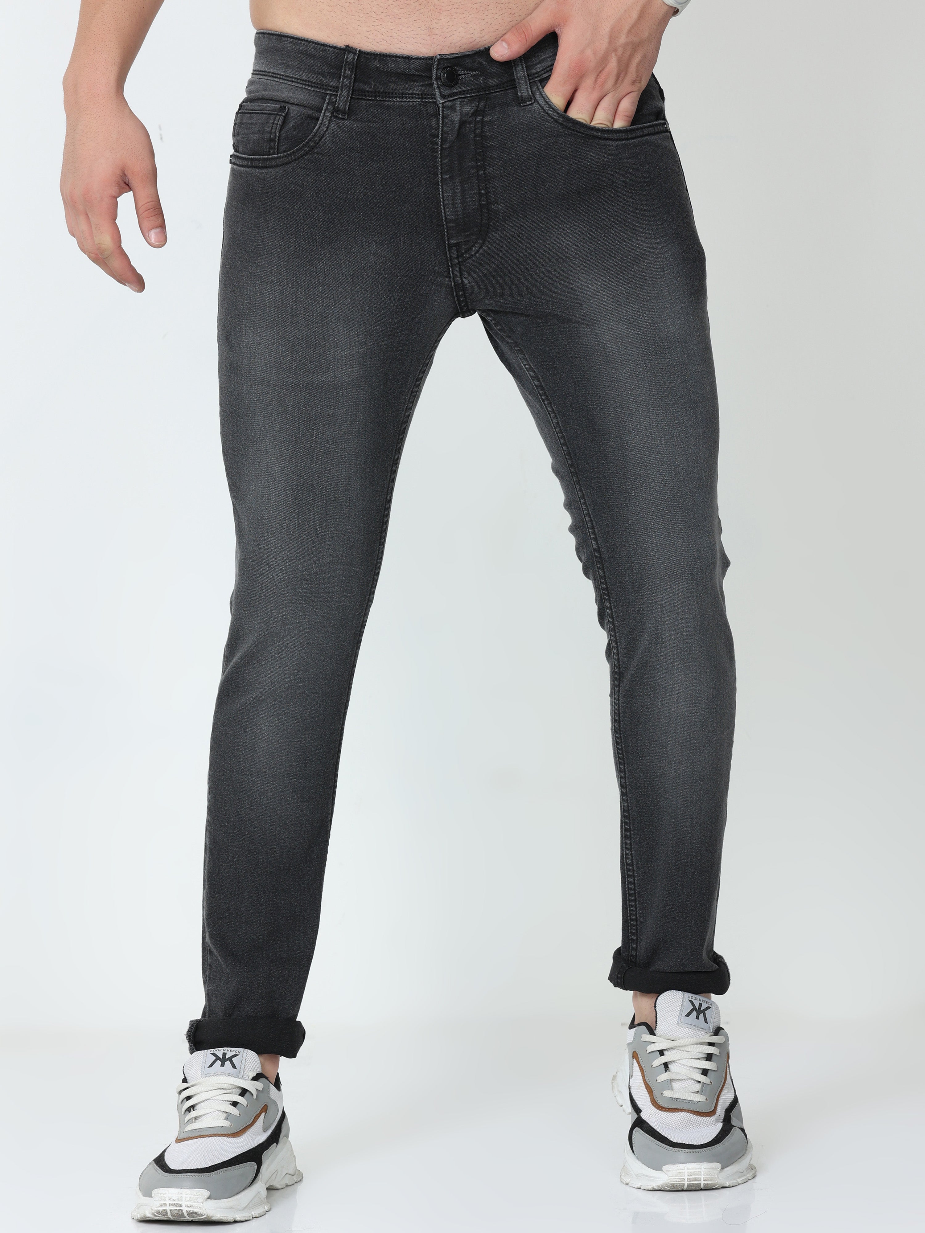 Carbon Grey Men Skinny Fit Jeans