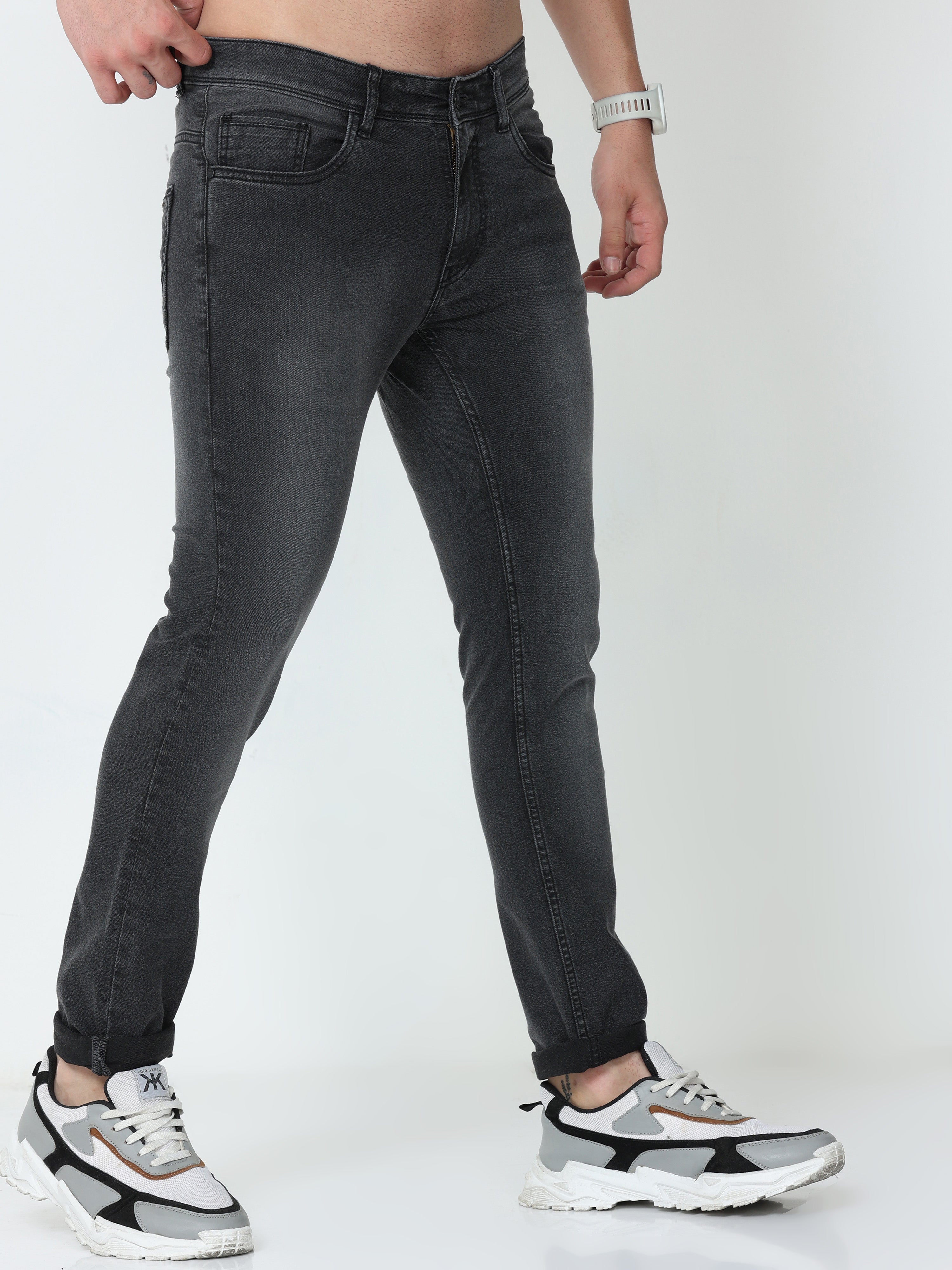 Carbon Grey Men Skinny Fit Jeans