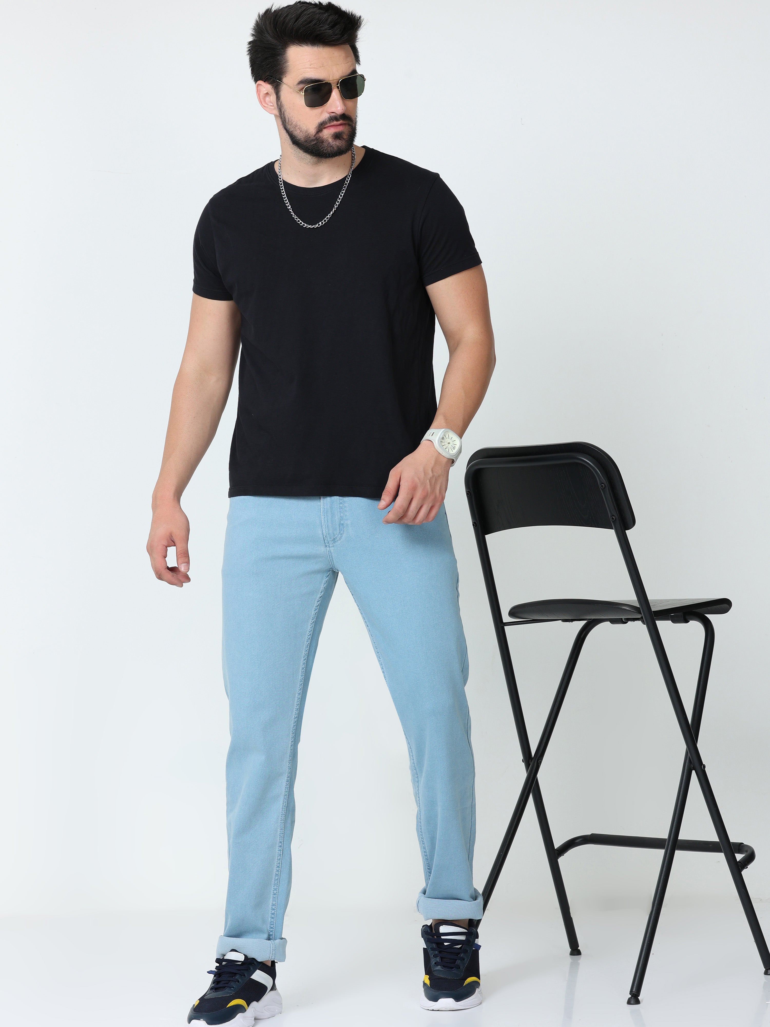 Blue Hosta Men Slim Regular Fit Jeans