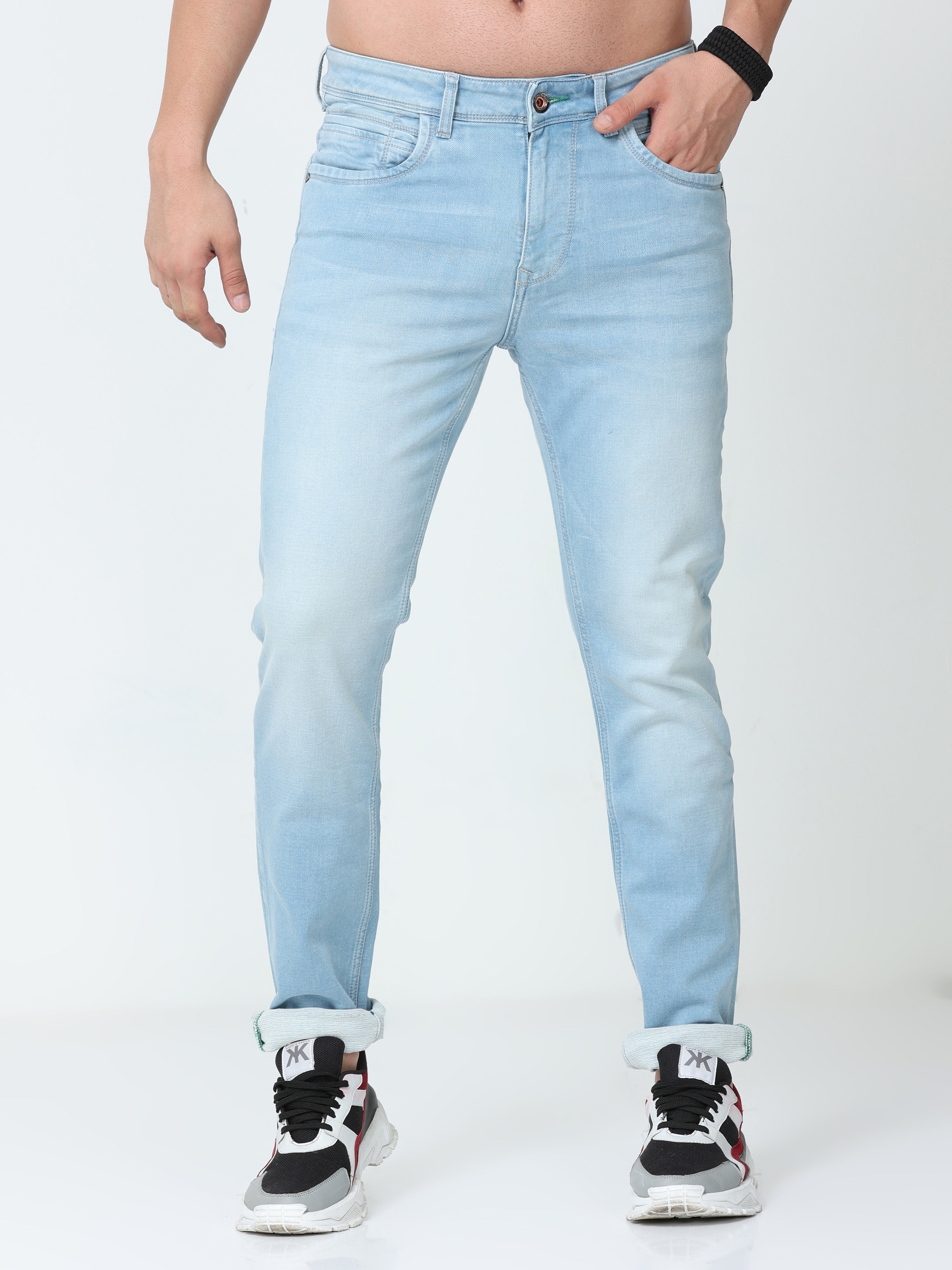 Pale Blue Men Slim Fit Jeans
