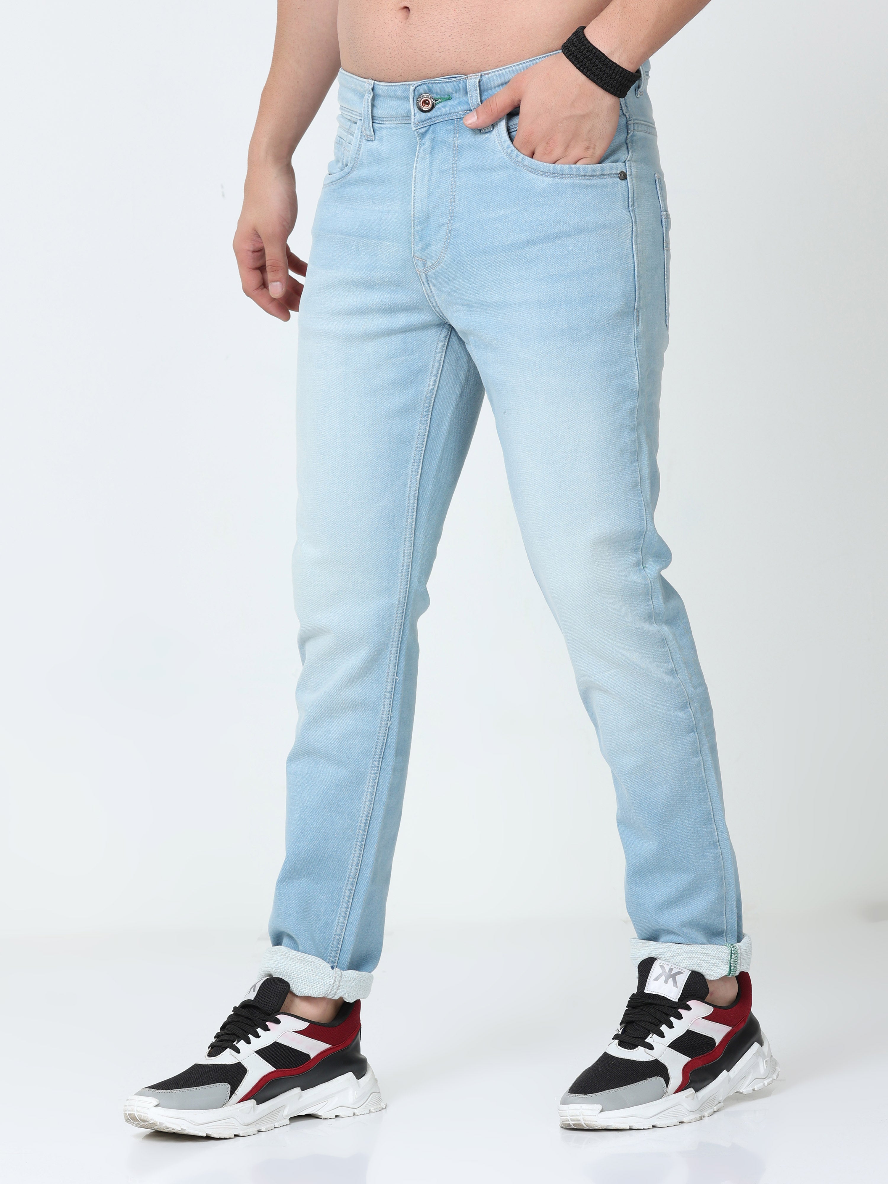 Pale Blue Men Slim Fit Jeans