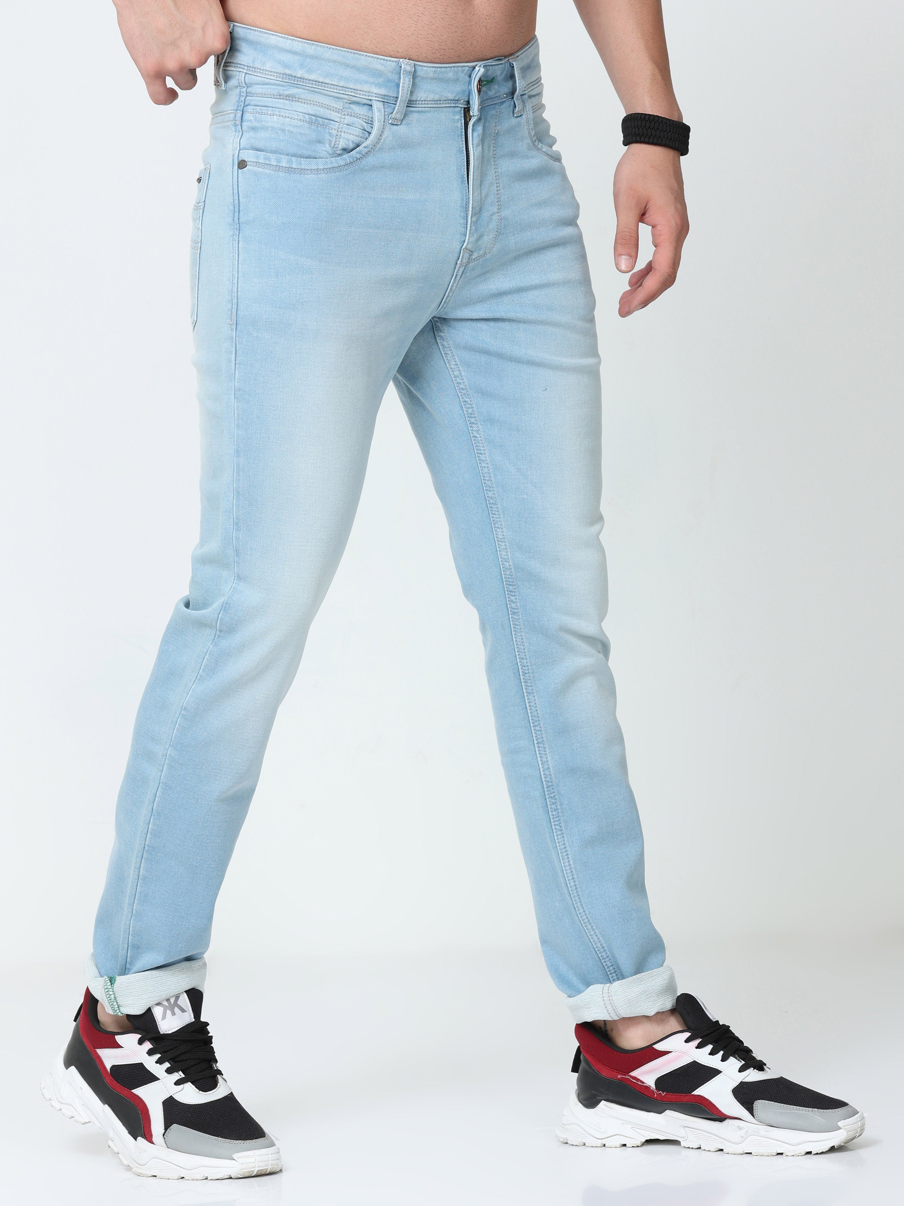 Pale Blue Men Slim Fit Jeans