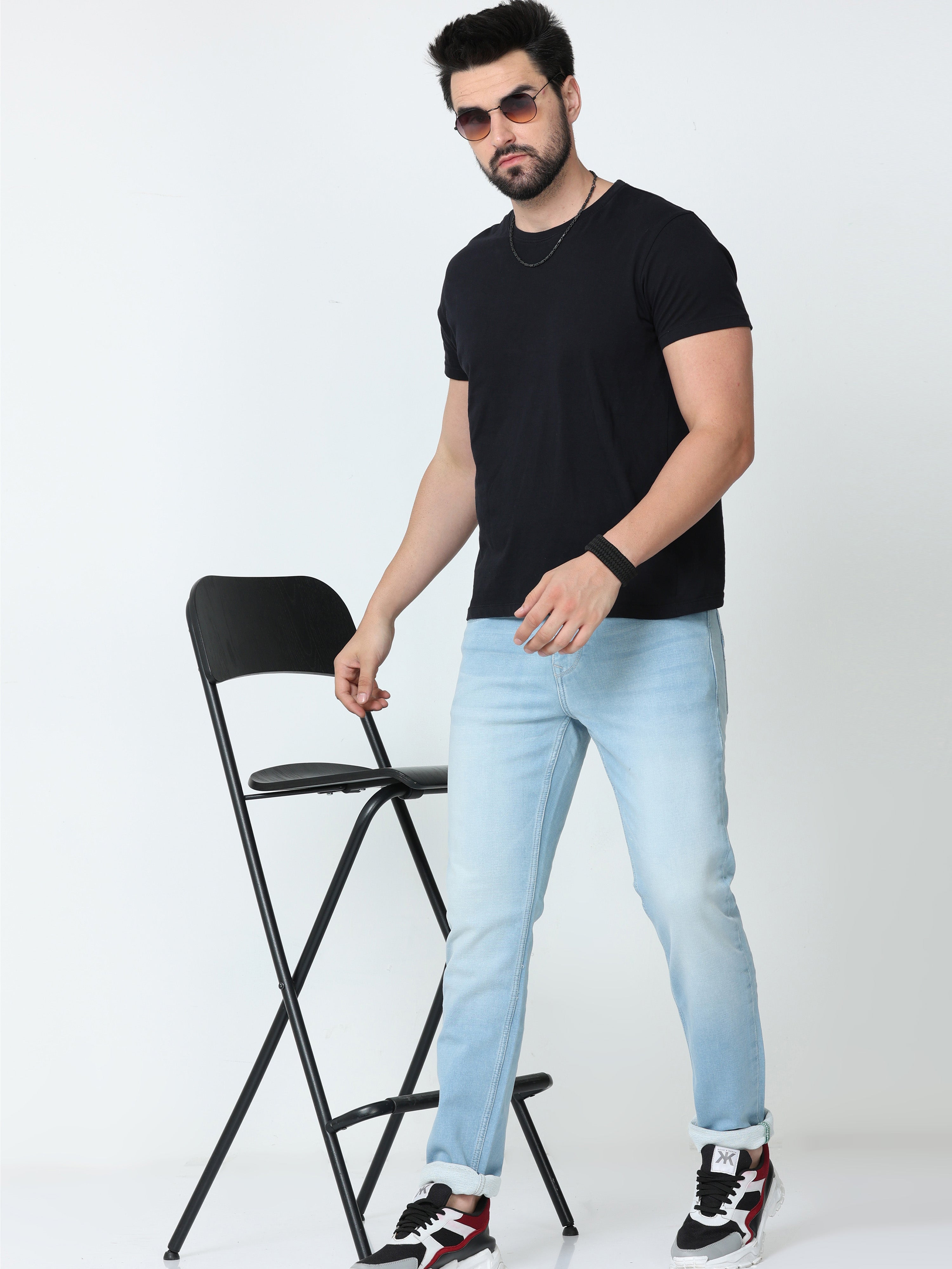 Pale Blue Men Slim Fit Jeans