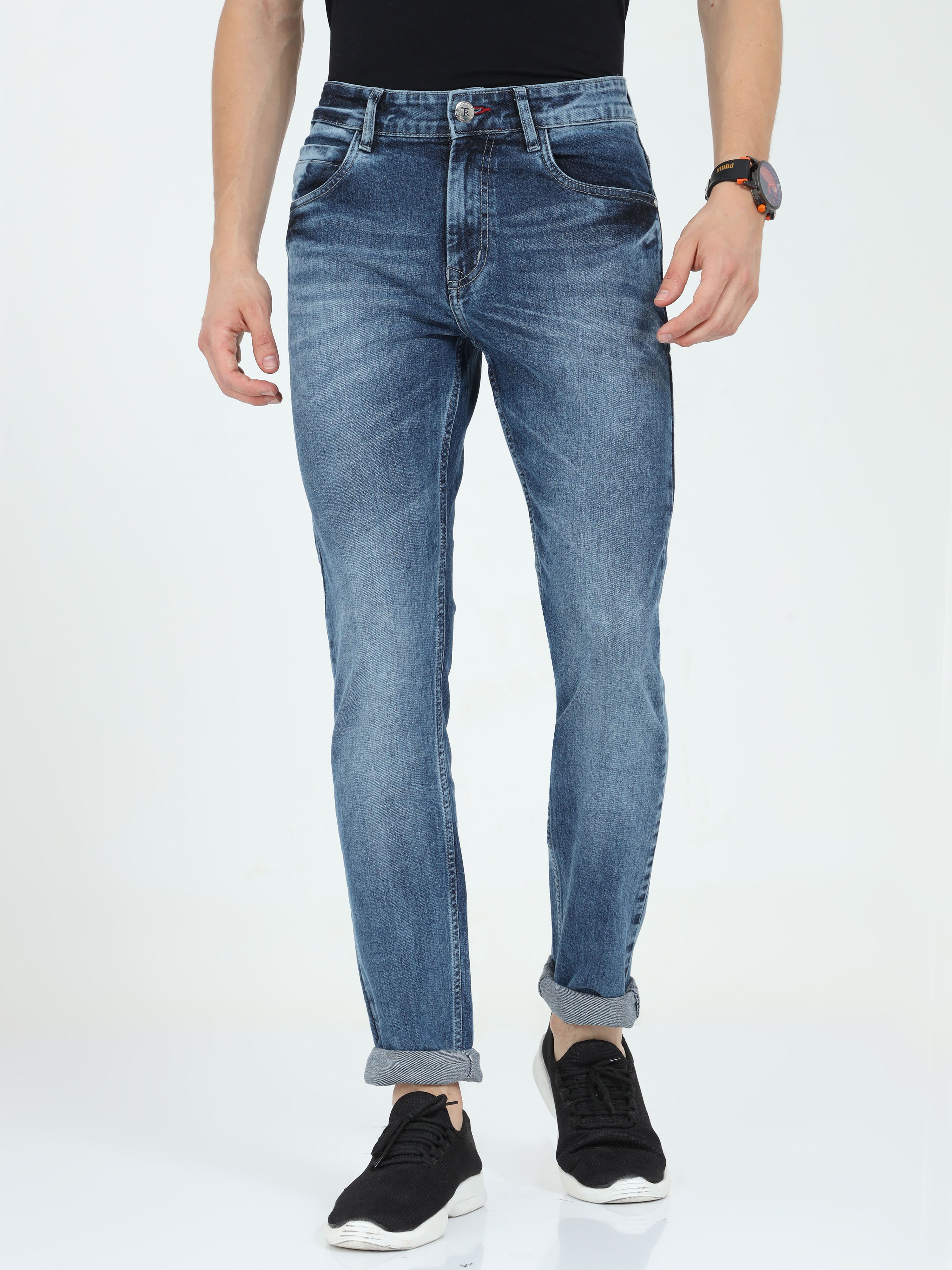 Men Slim Fit Blue Jeans
