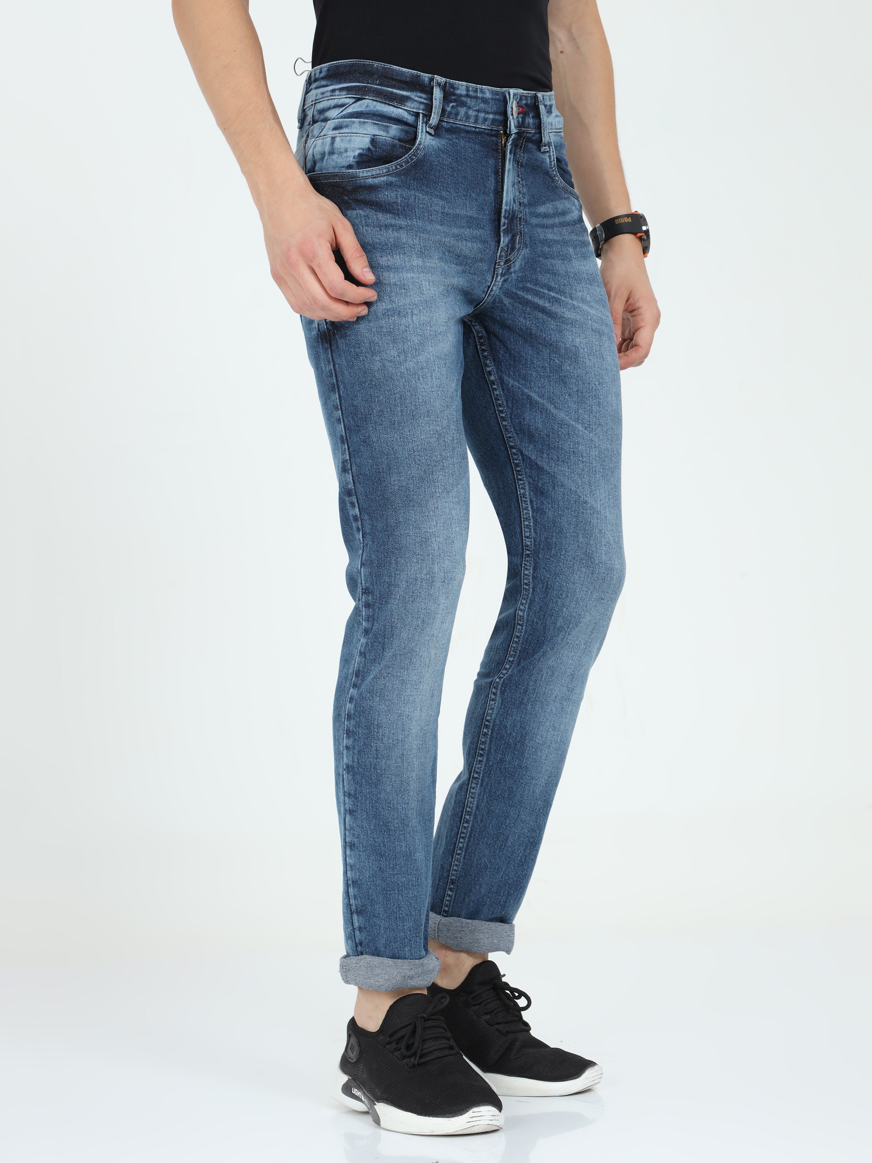 Men Slim Fit Blue Jeans