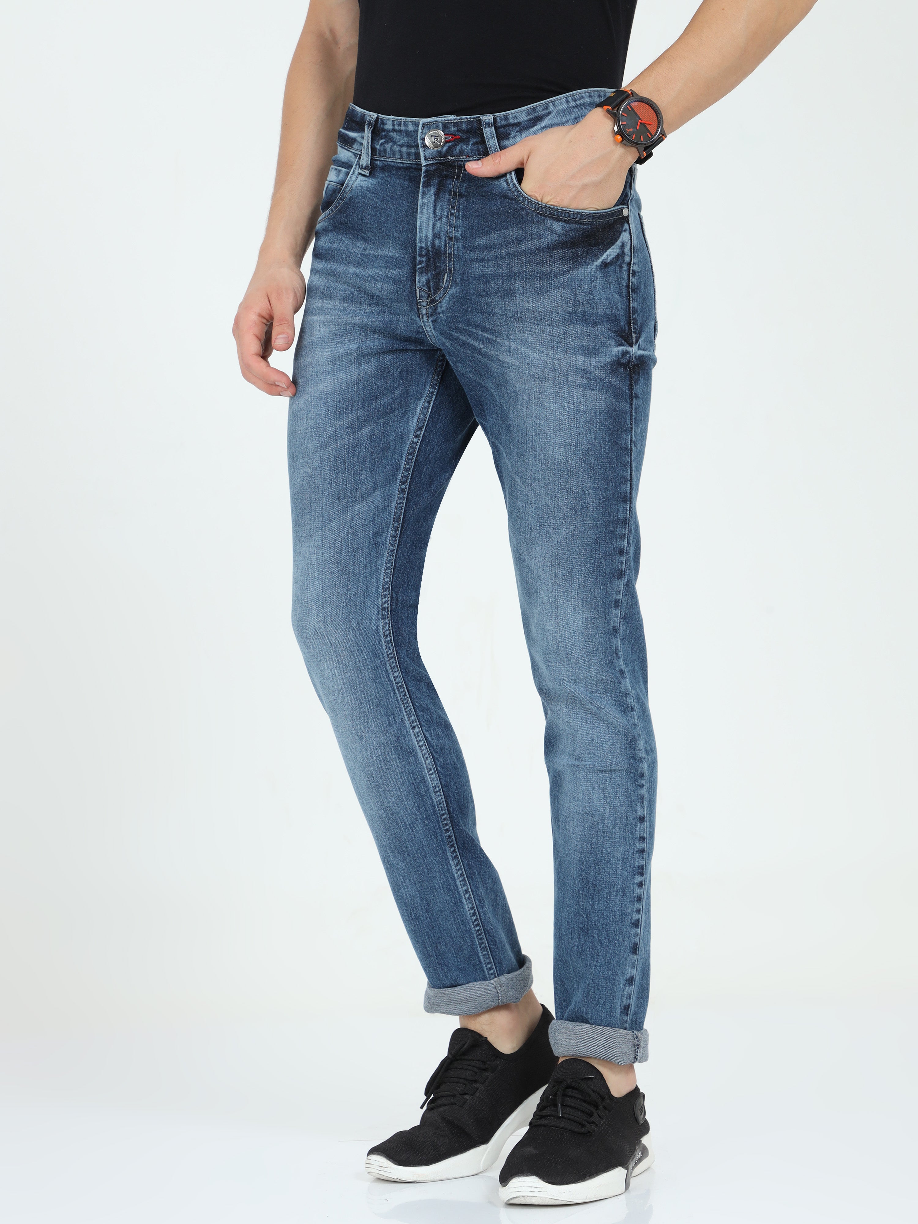 Men Slim Fit Blue Jeans