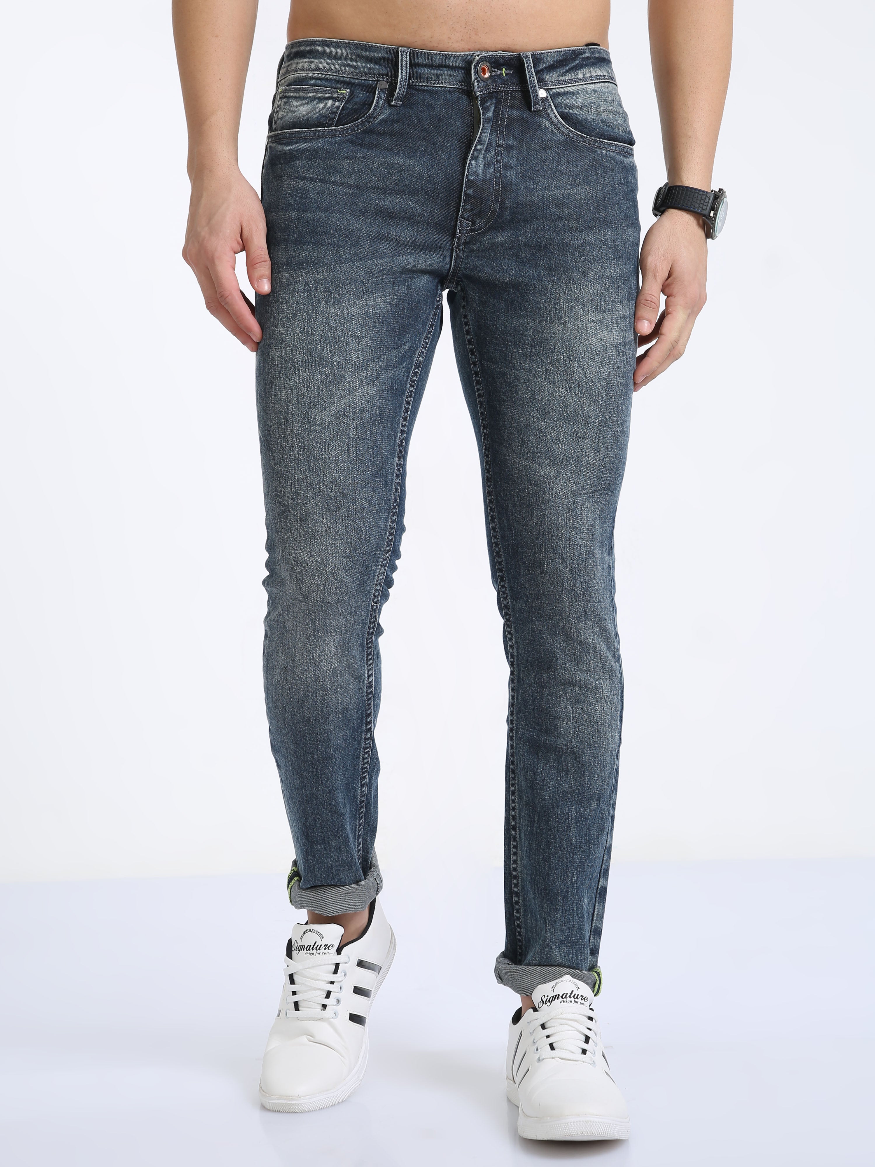 Fossil Grey Men Slim-Fit Jeans