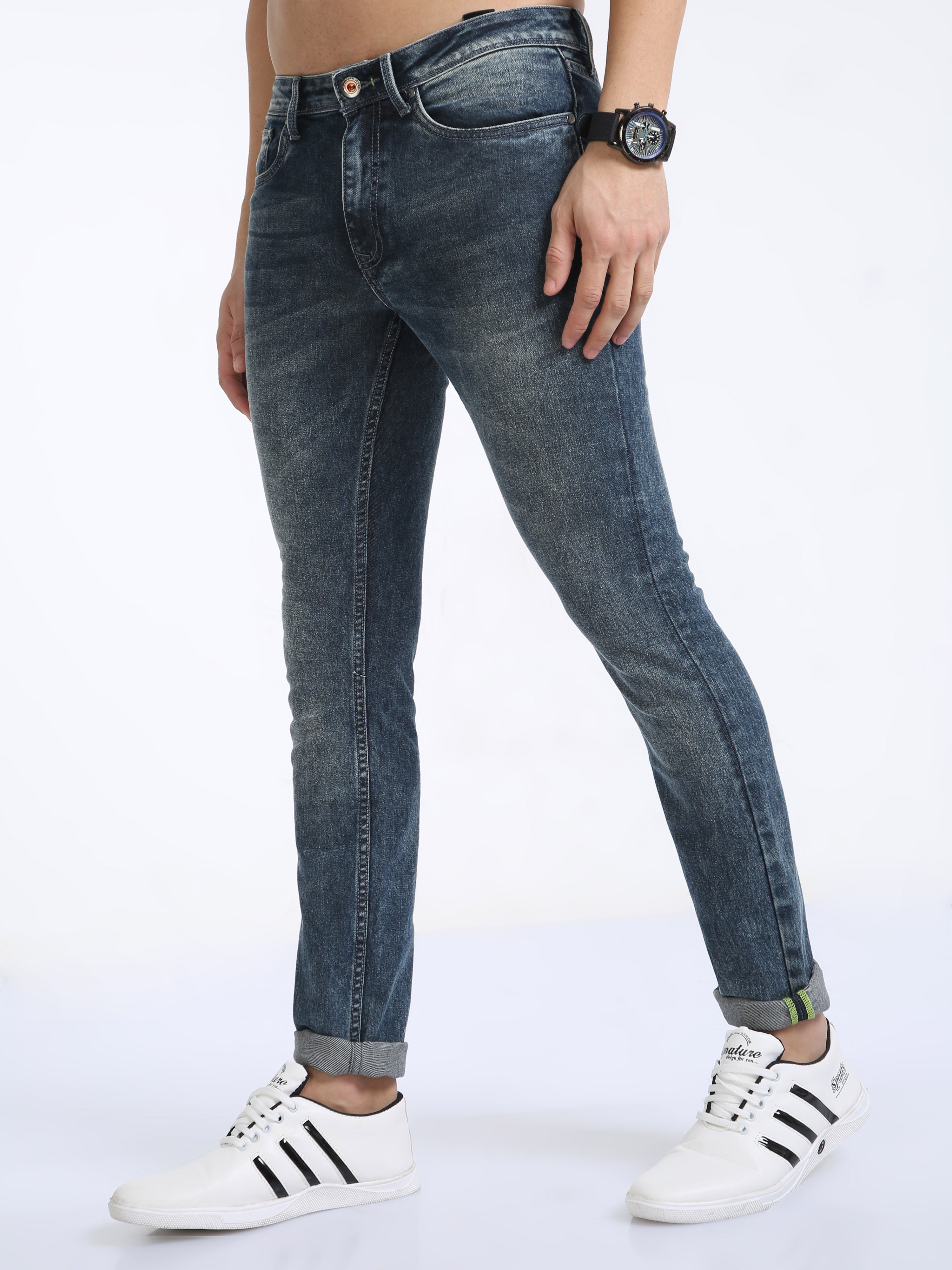 Fossil Grey Men Slim-Fit Jeans
