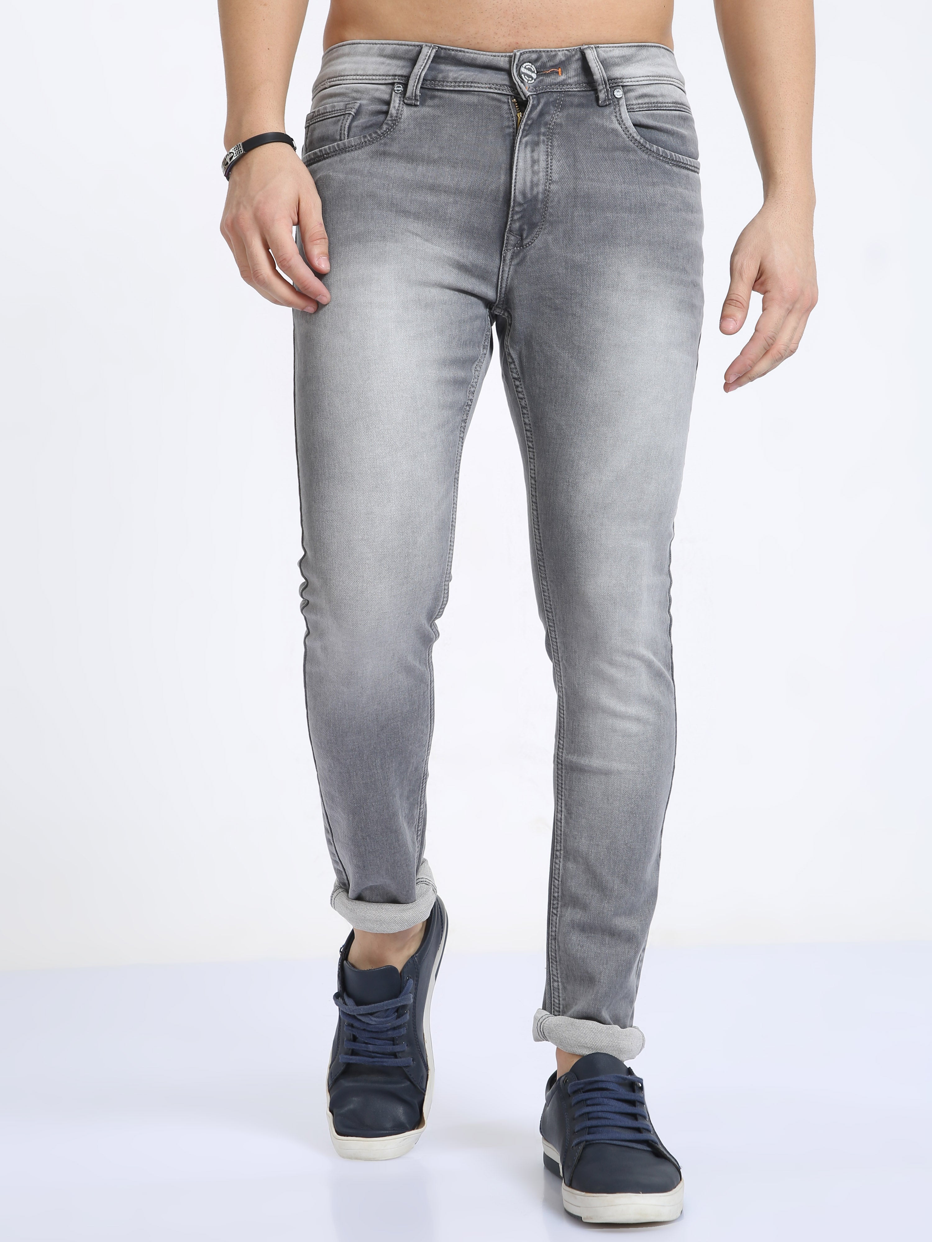 Pewter Grey Men Skinny-Fit Jeans