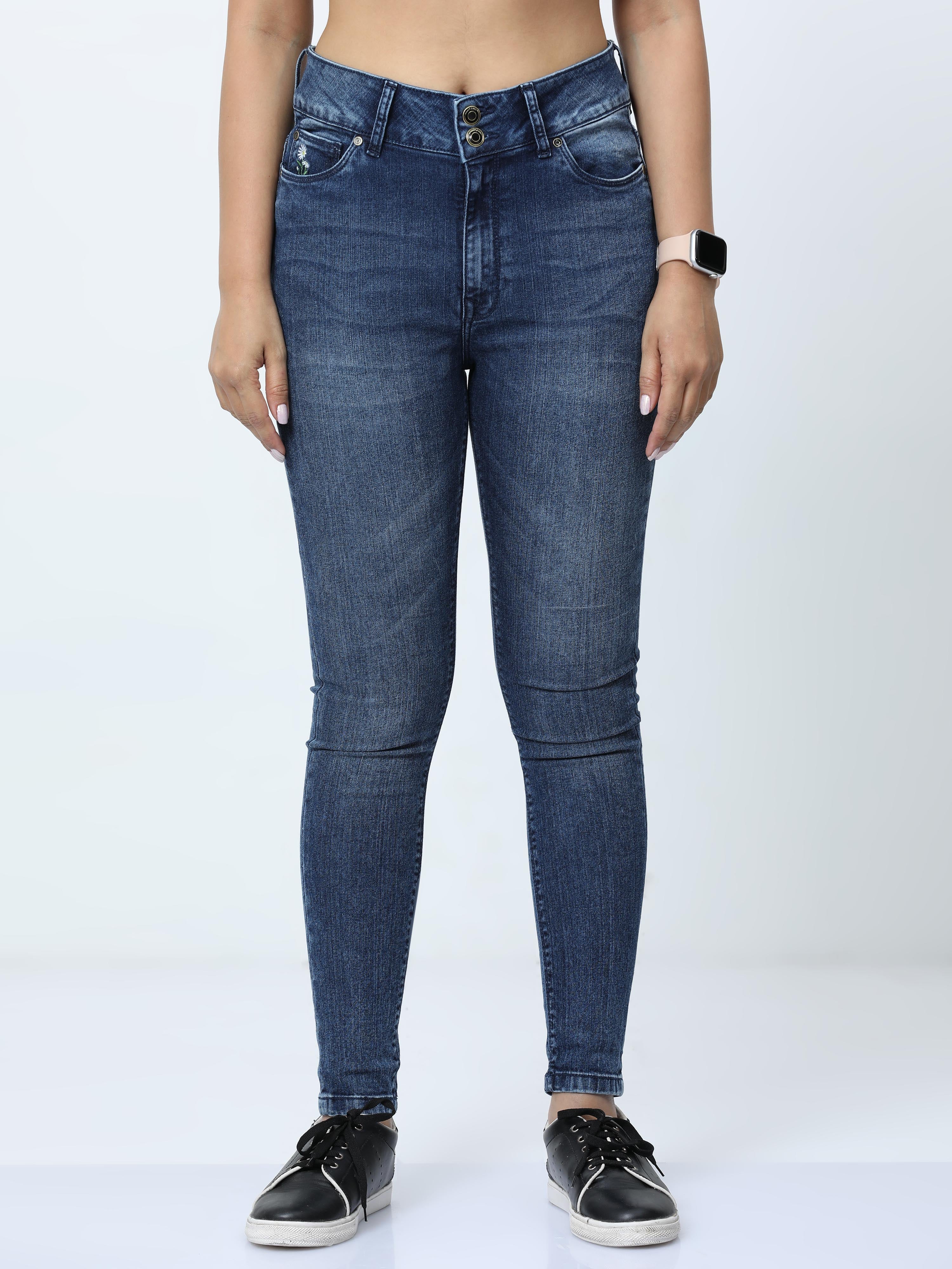Indico Acid wash  womens skinny fit jeans