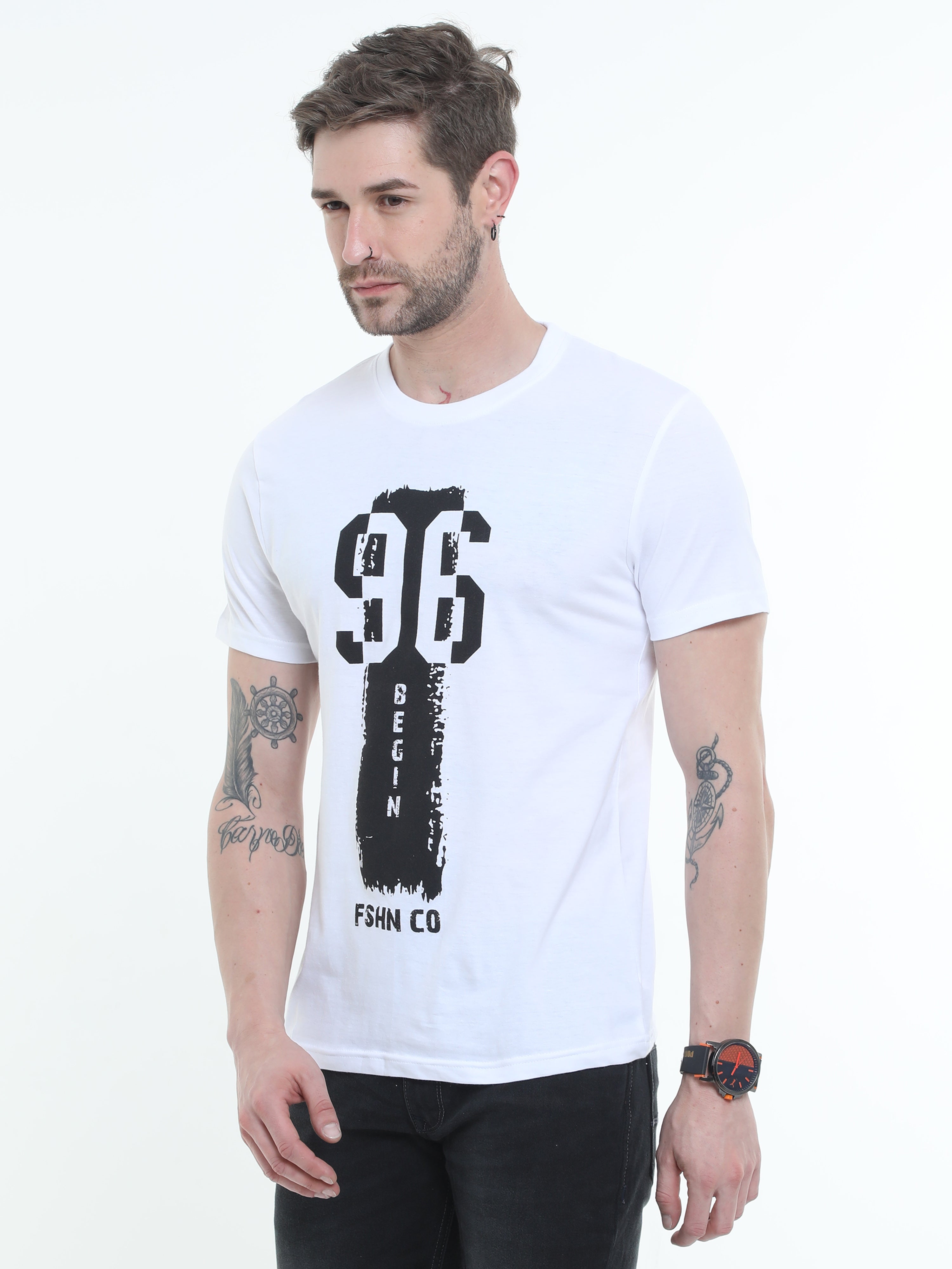 Graphic Round neck Printed T-shirt White