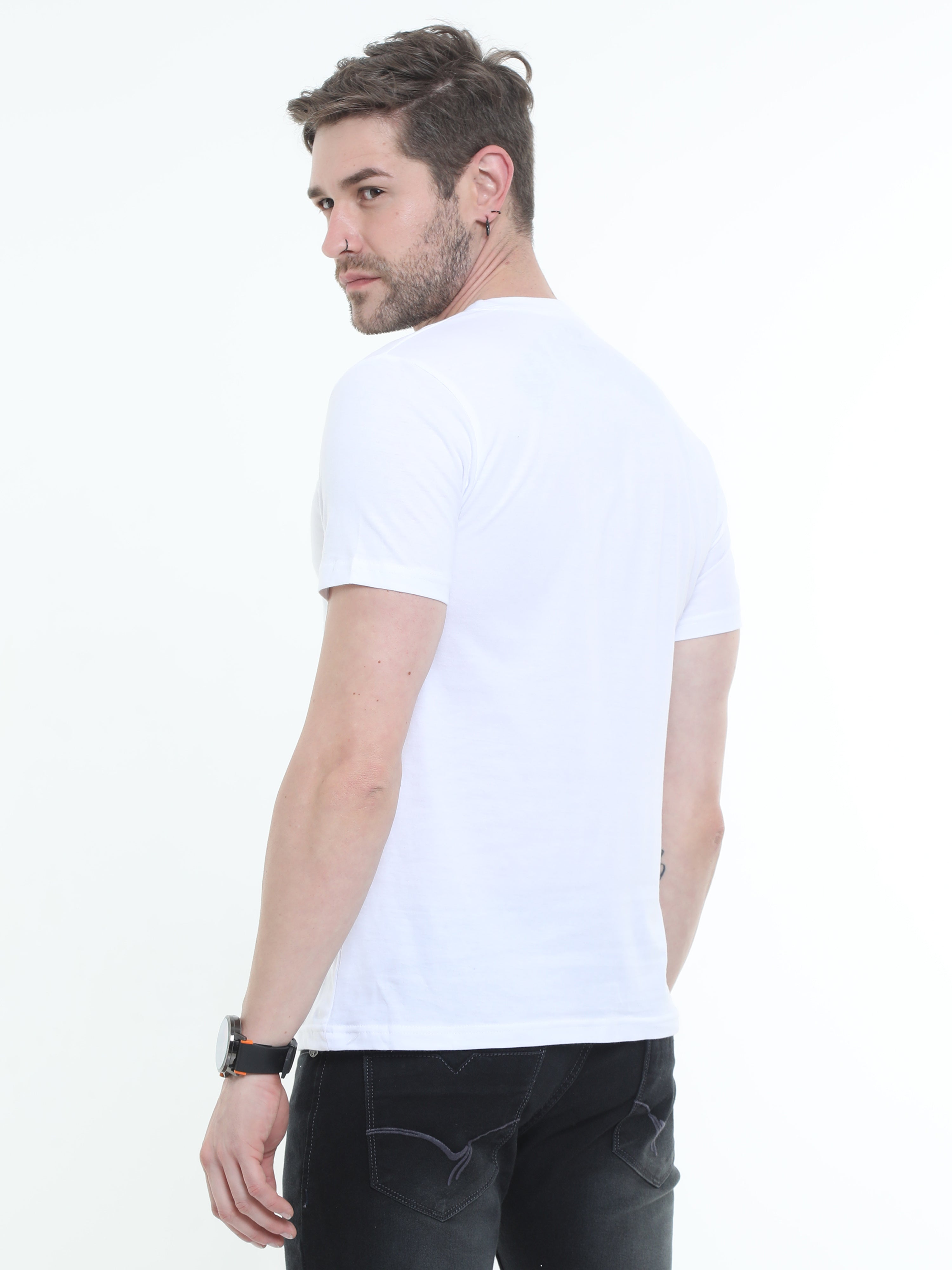 Graphic Round neck Printed T-shirt White