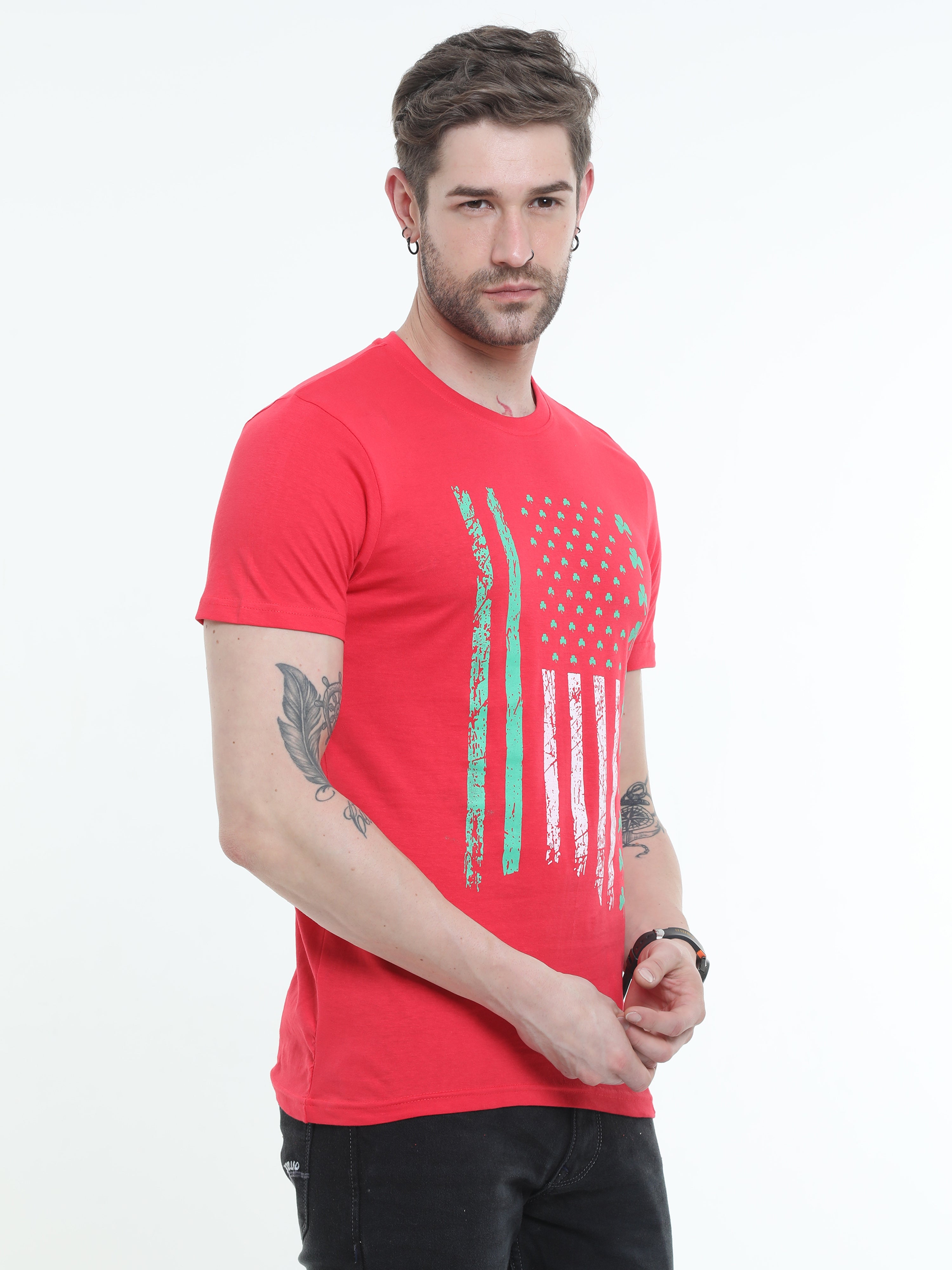 Typo Coral Graphic Round neck Printed T-shirt