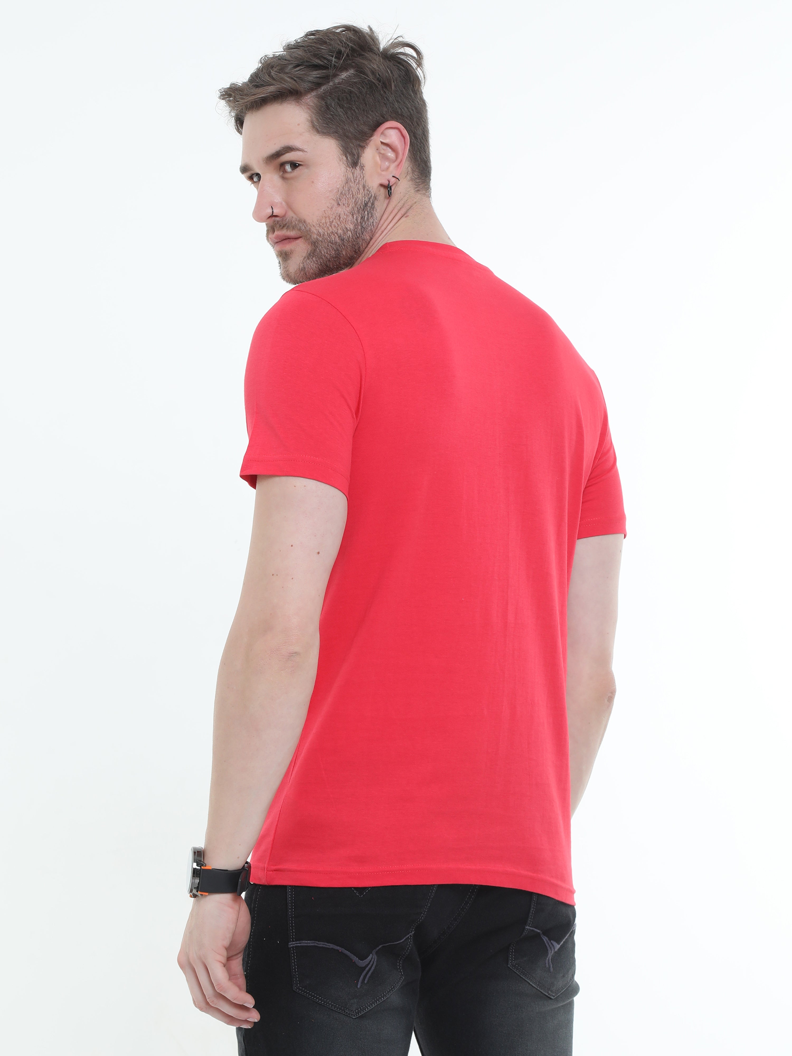 Typo Coral Graphic Round neck Printed T-shirt