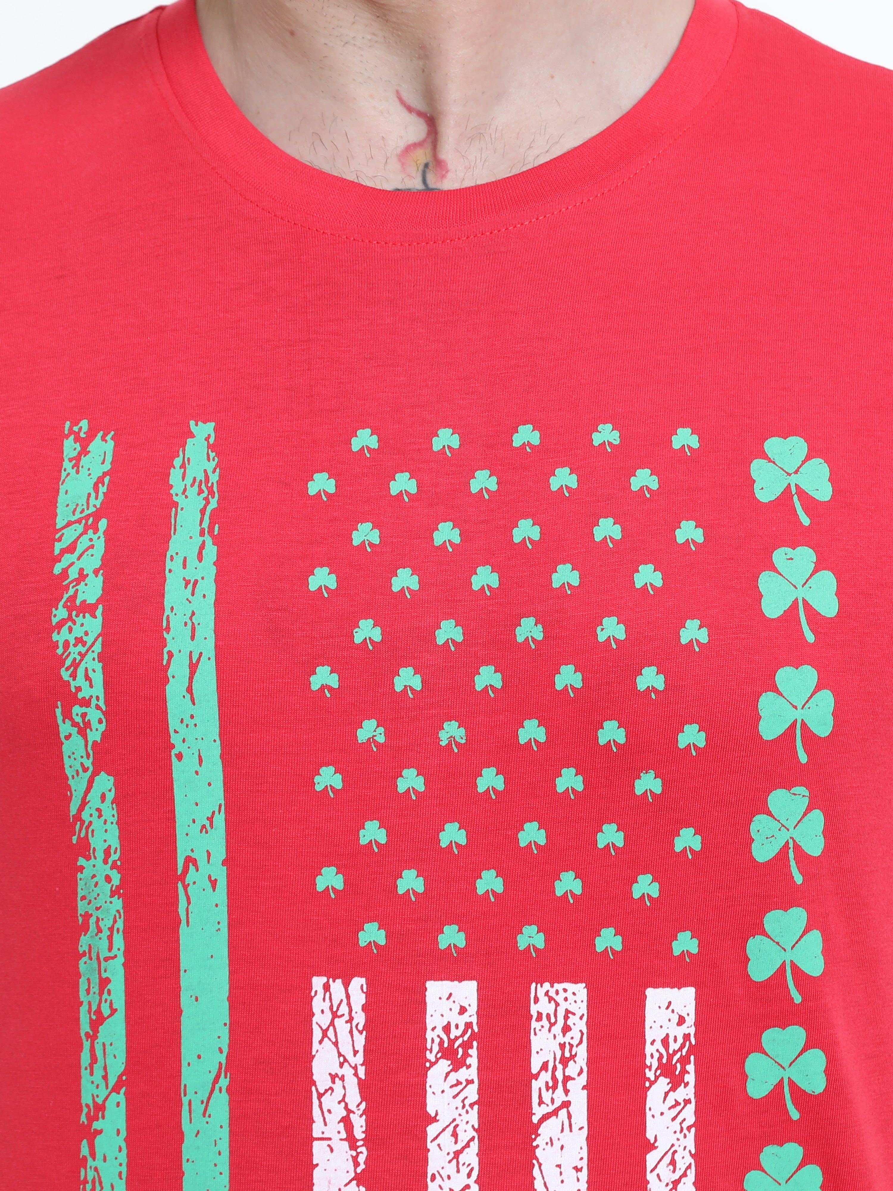 Typo Coral Graphic Round neck Printed T-shirt
