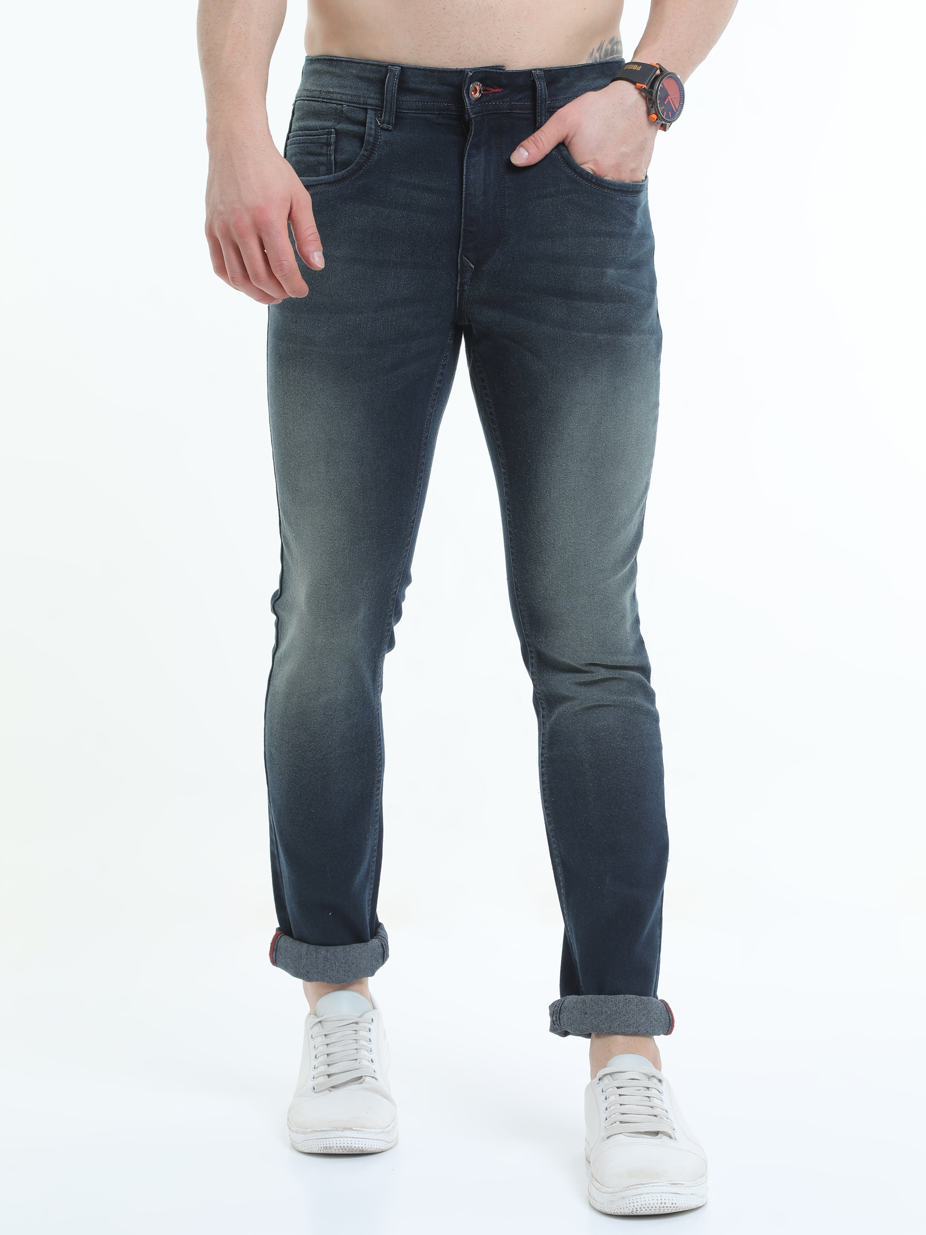 Men Slim Fit Blue Jeans