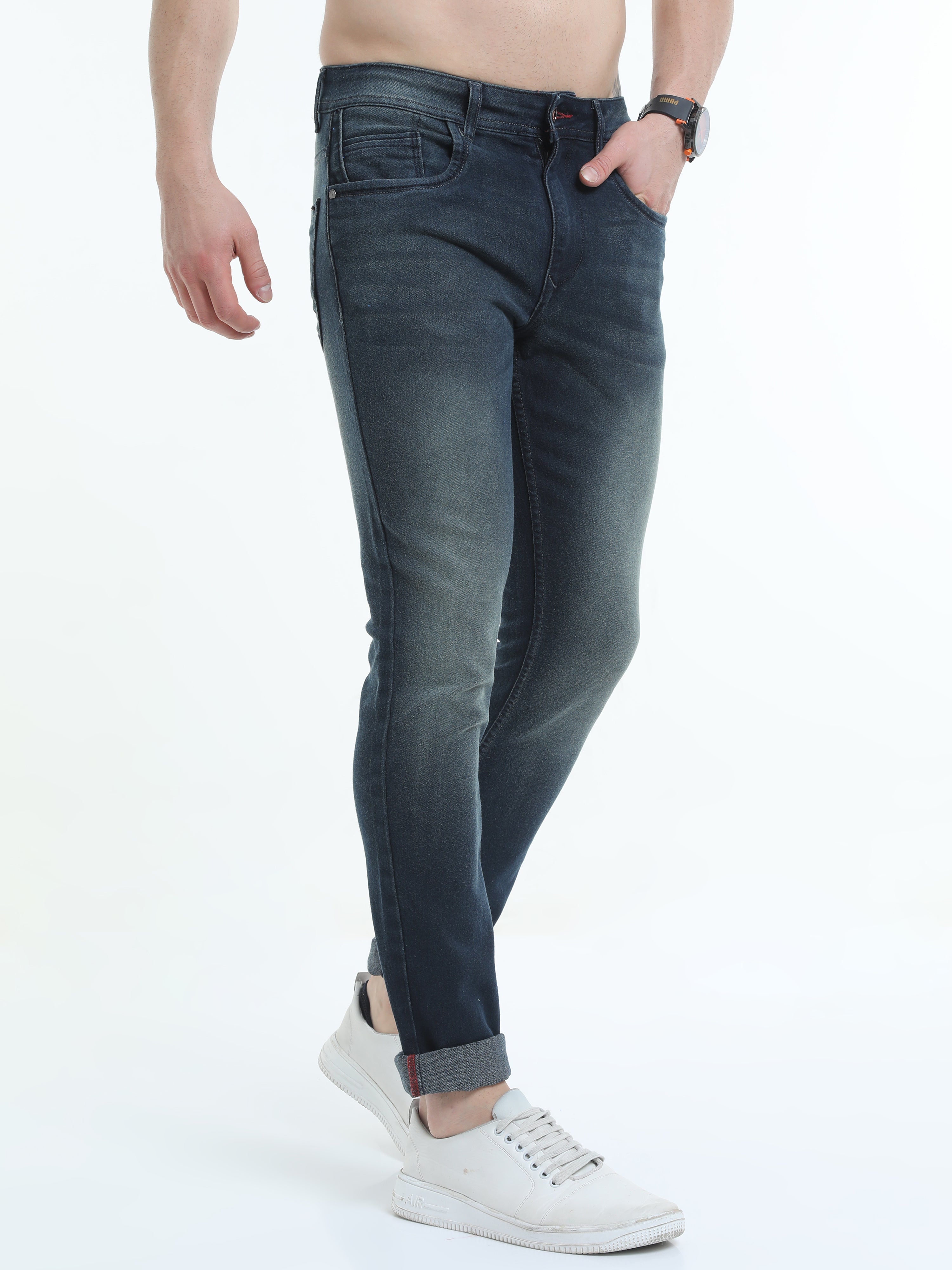 Men Slim Fit Blue Jeans