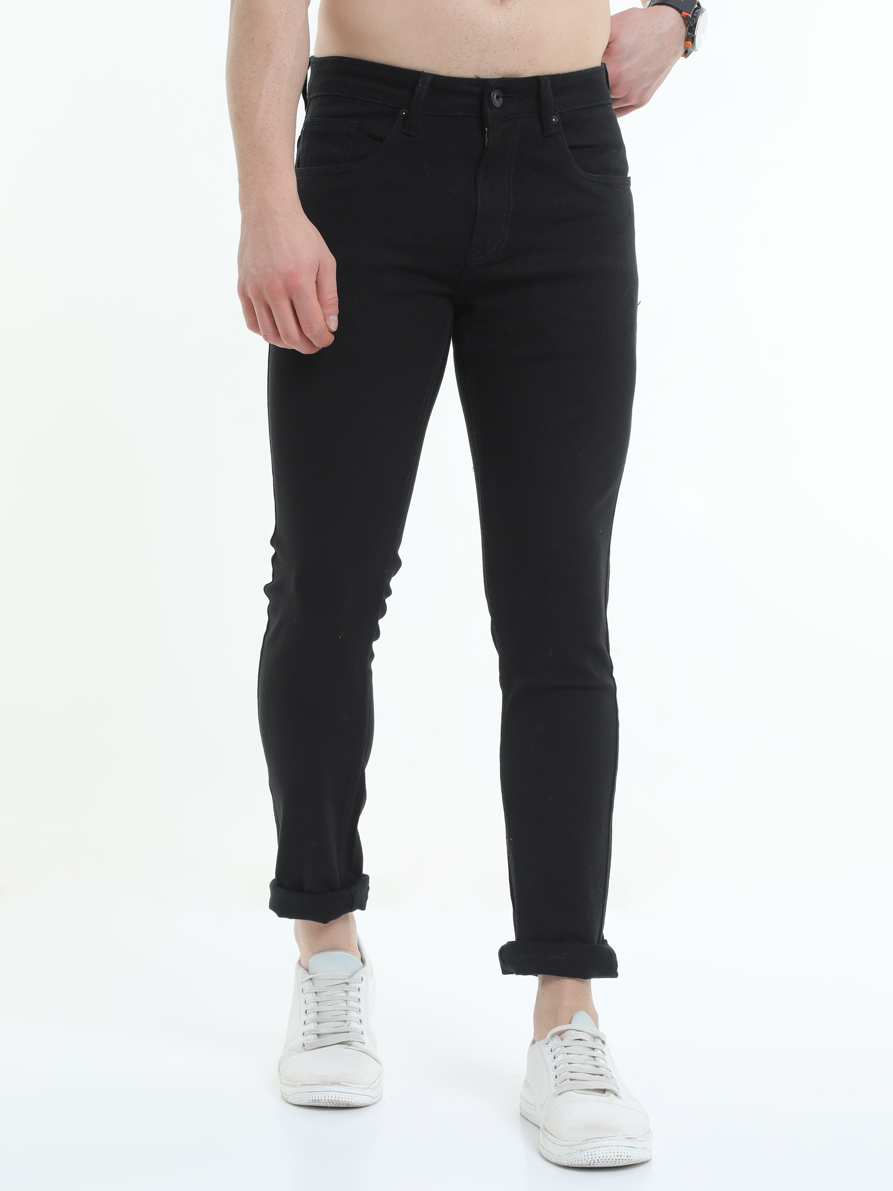 Trigger Onix Black Men Regular Slim-Fit Jeans