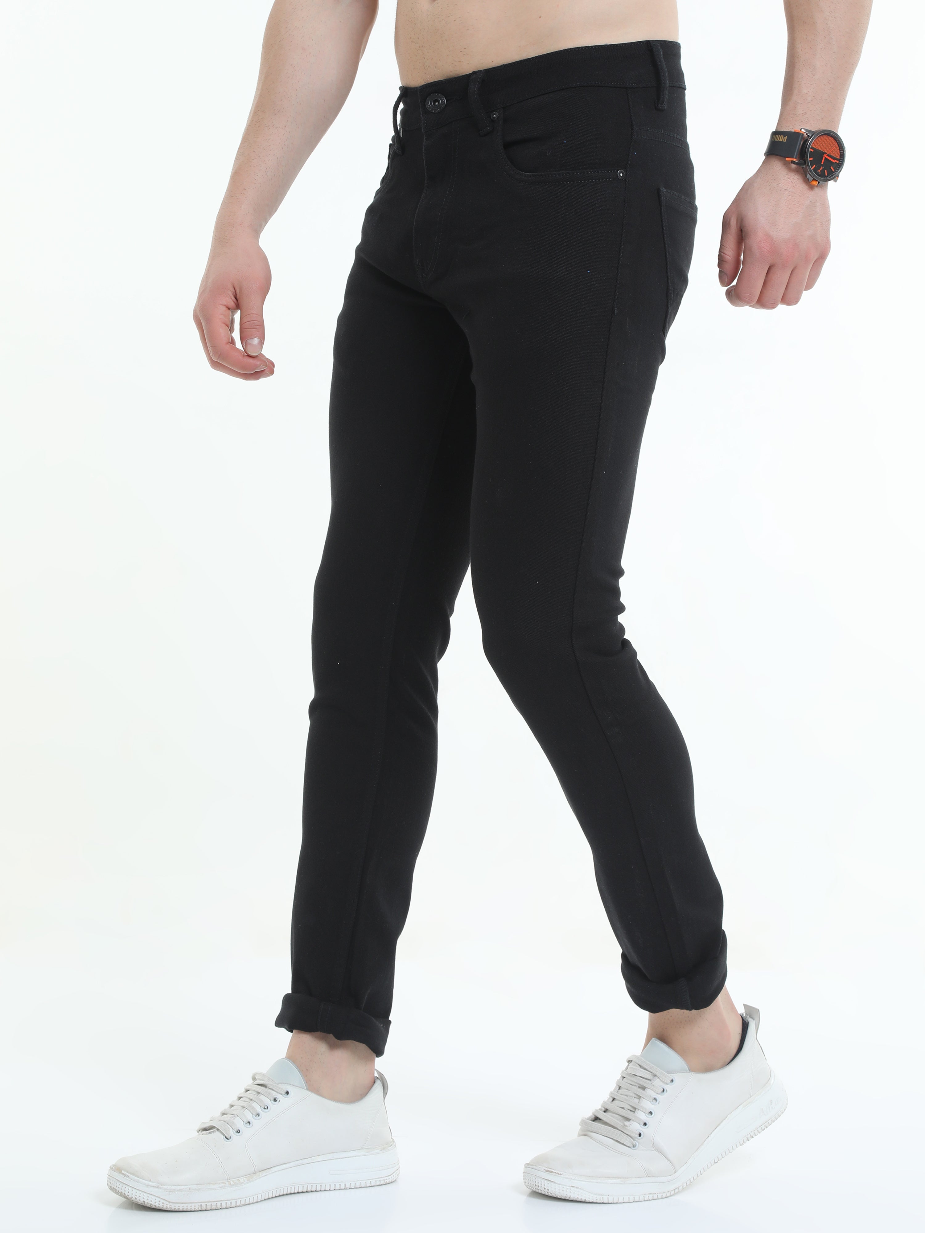 Trigger Onix Black Men Regular Slim-Fit Jeans