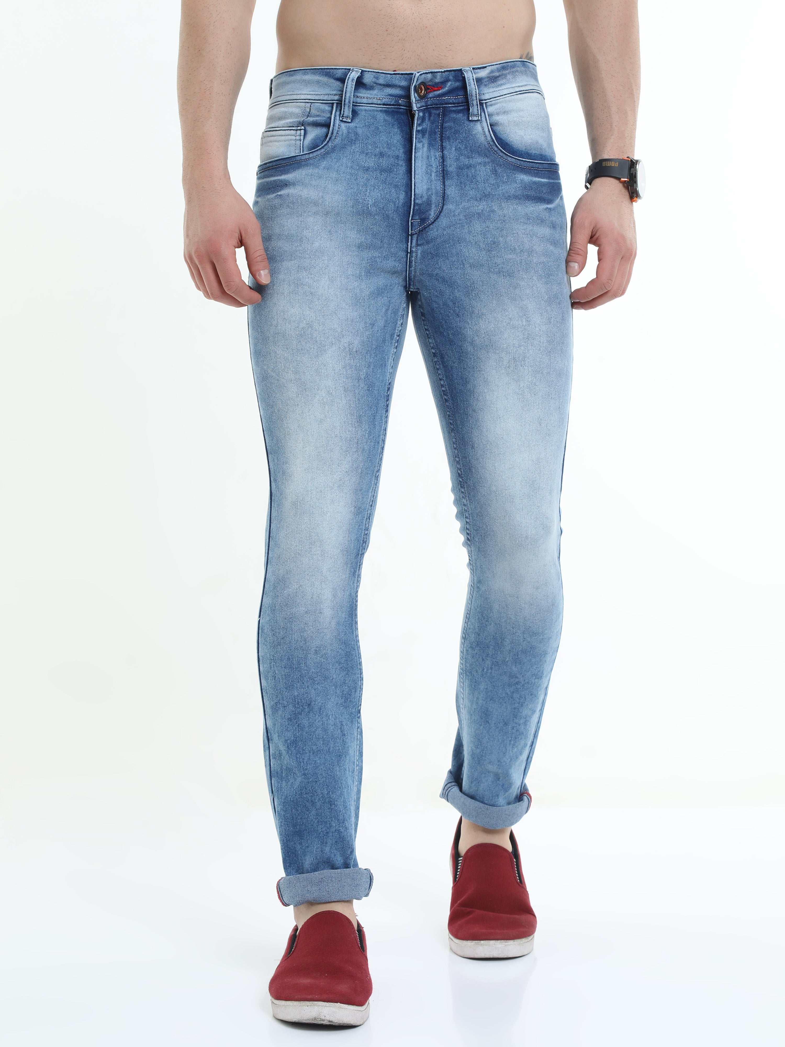 Men Slim-Fit Jeans-Blue