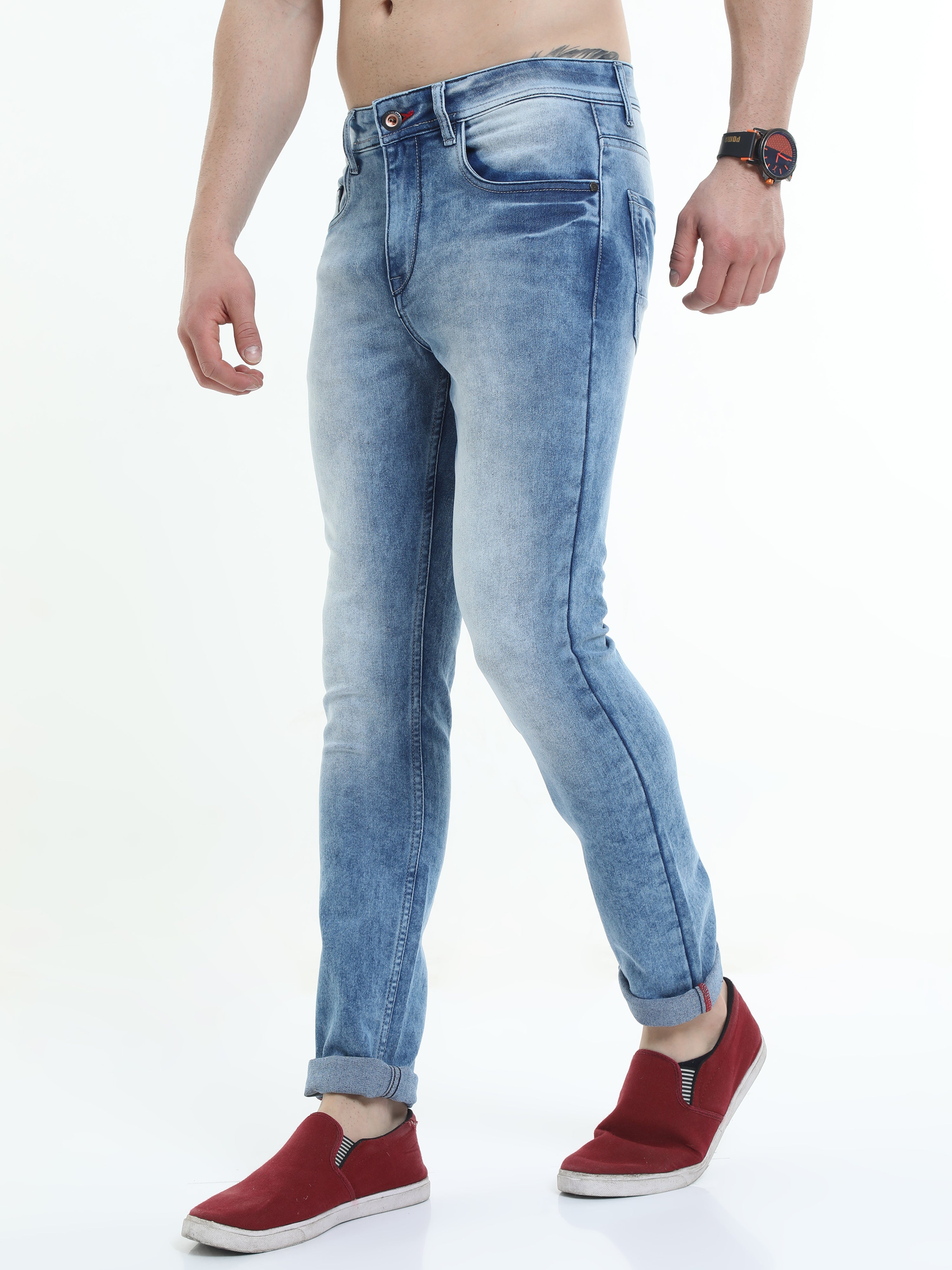 Men Slim-Fit Jeans-Blue