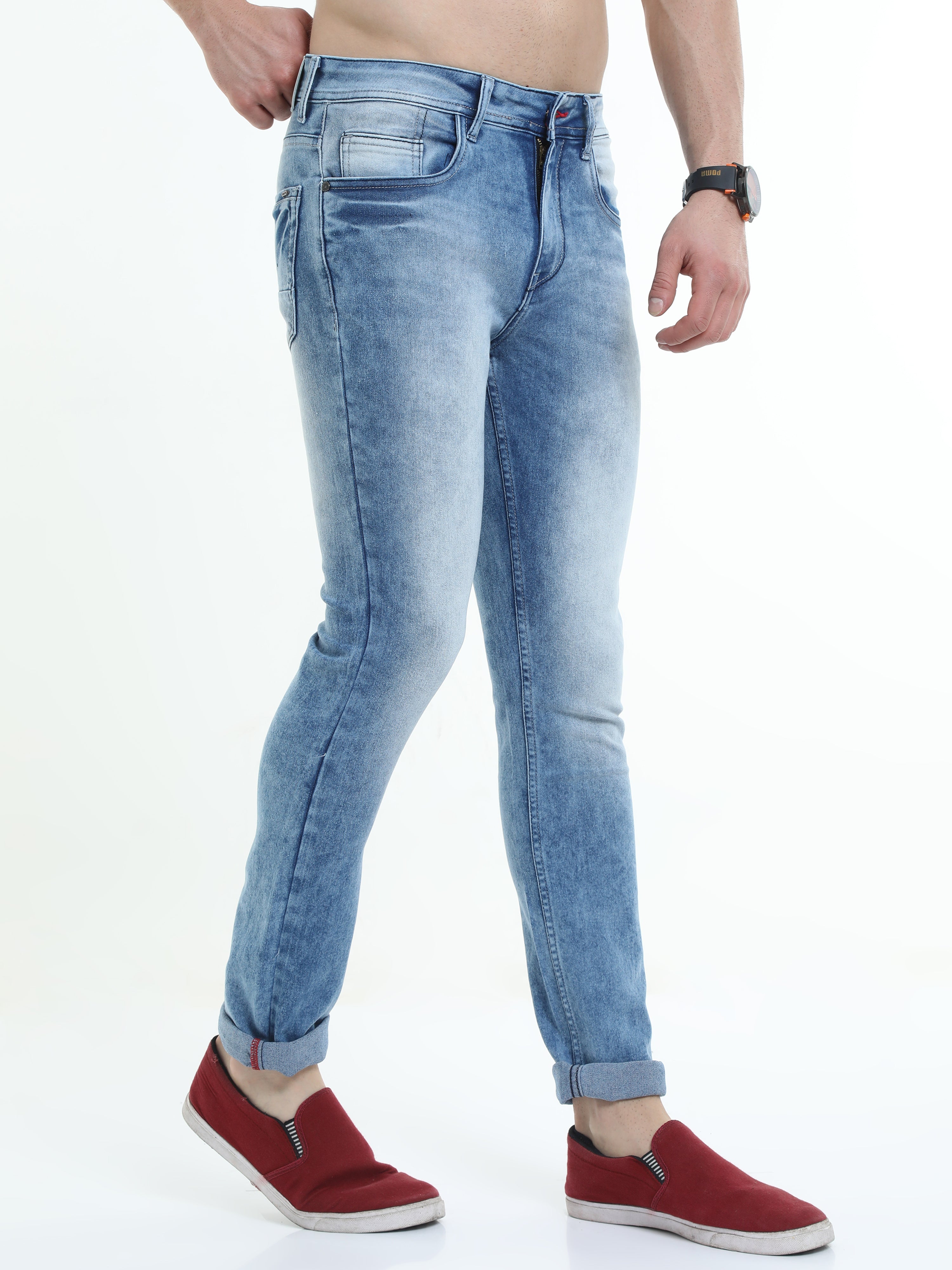 Men Slim-Fit Jeans-Blue