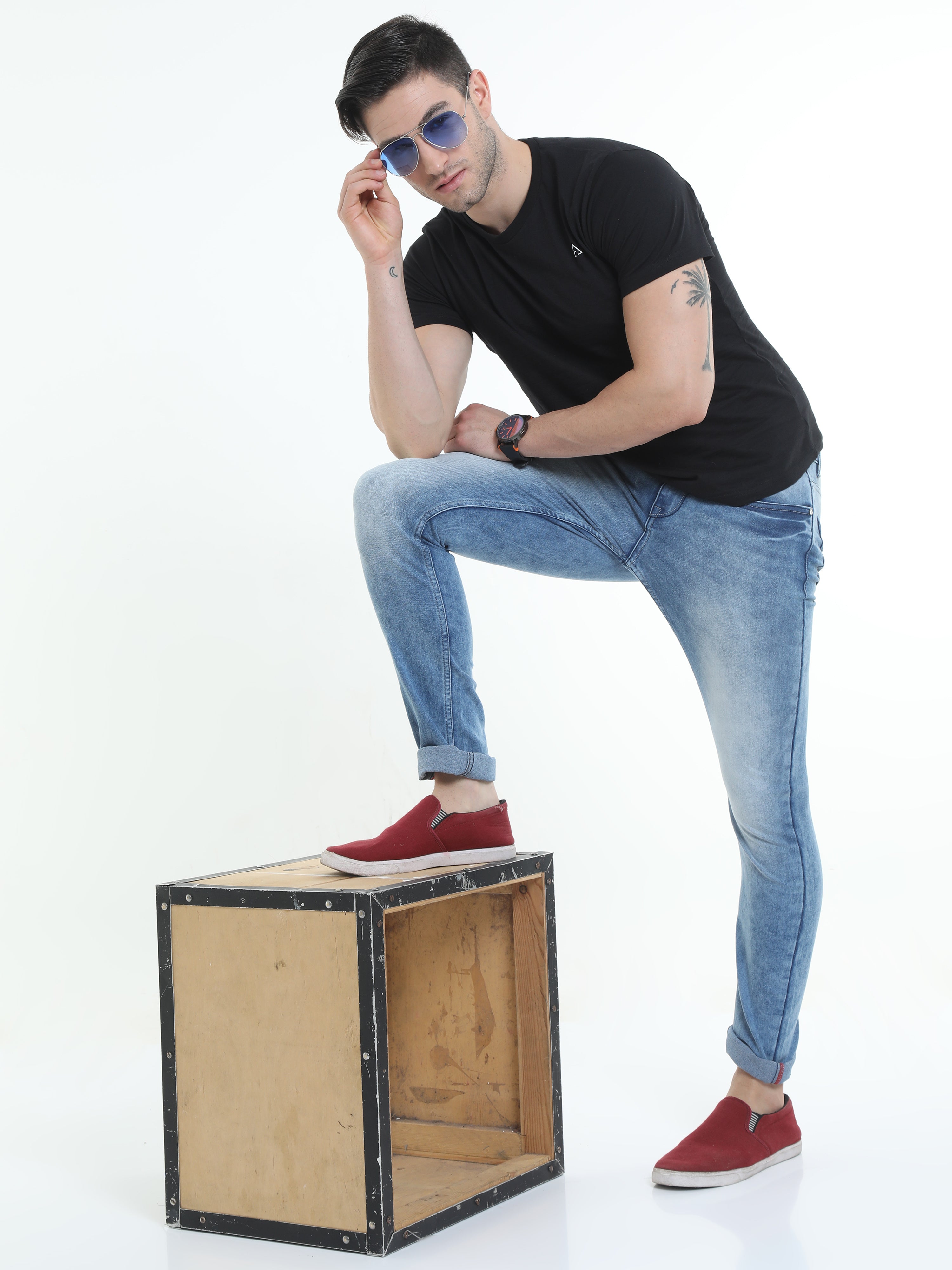 Men Slim-Fit Jeans-Blue