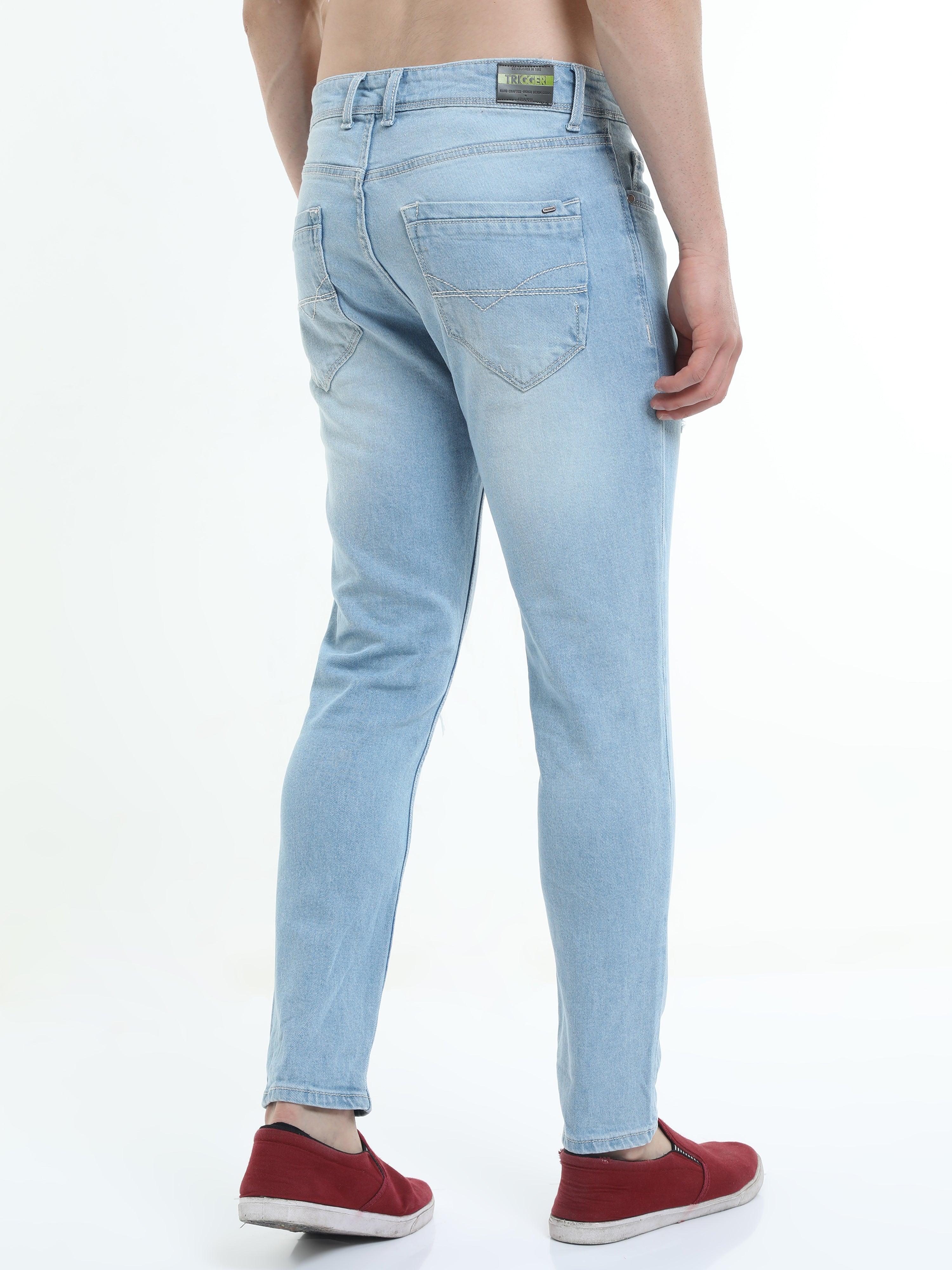 Men Trim Fit Jeans Pantone Placid Blue