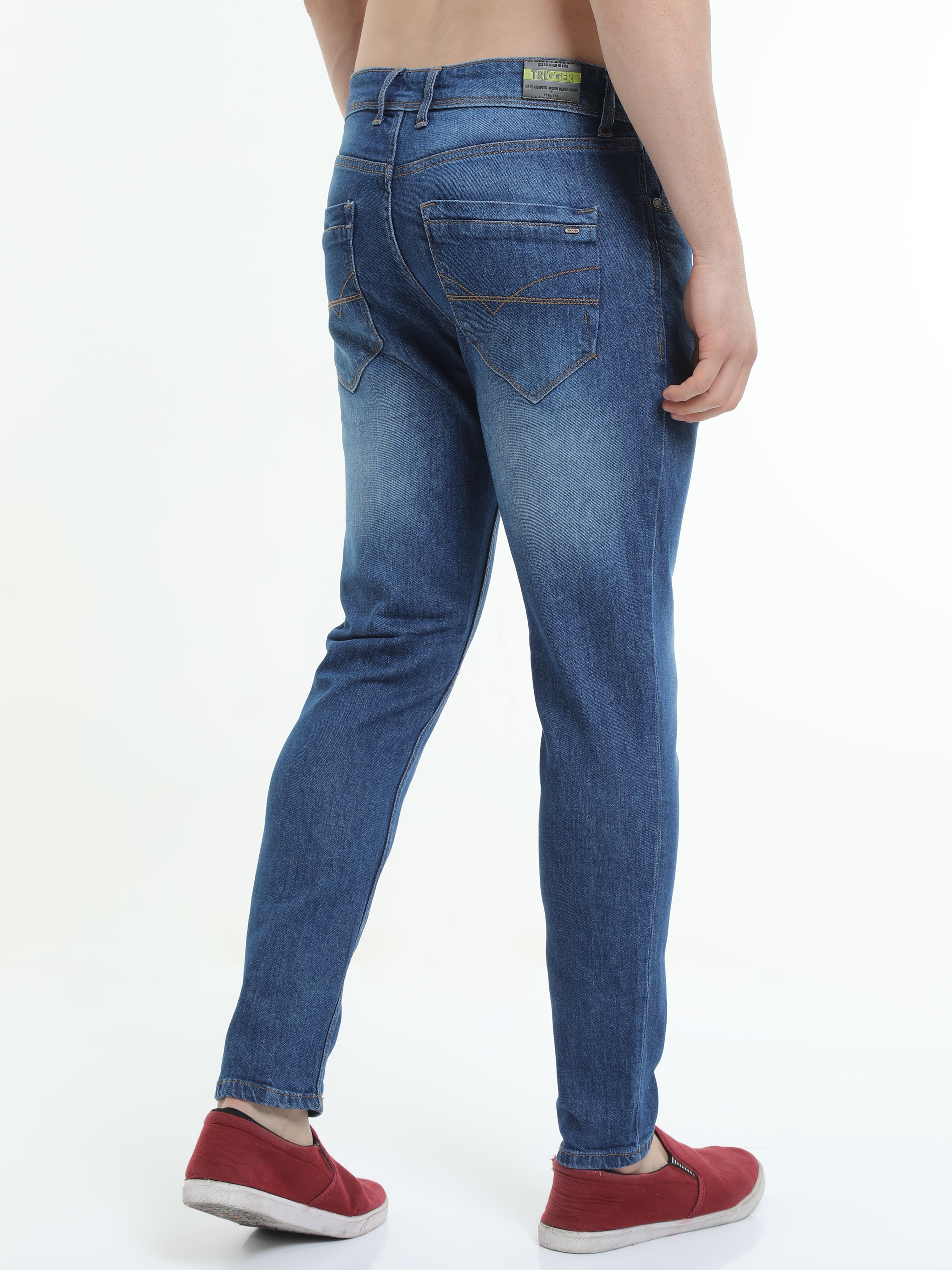 Men Trim Fit Blue Disaster Jean