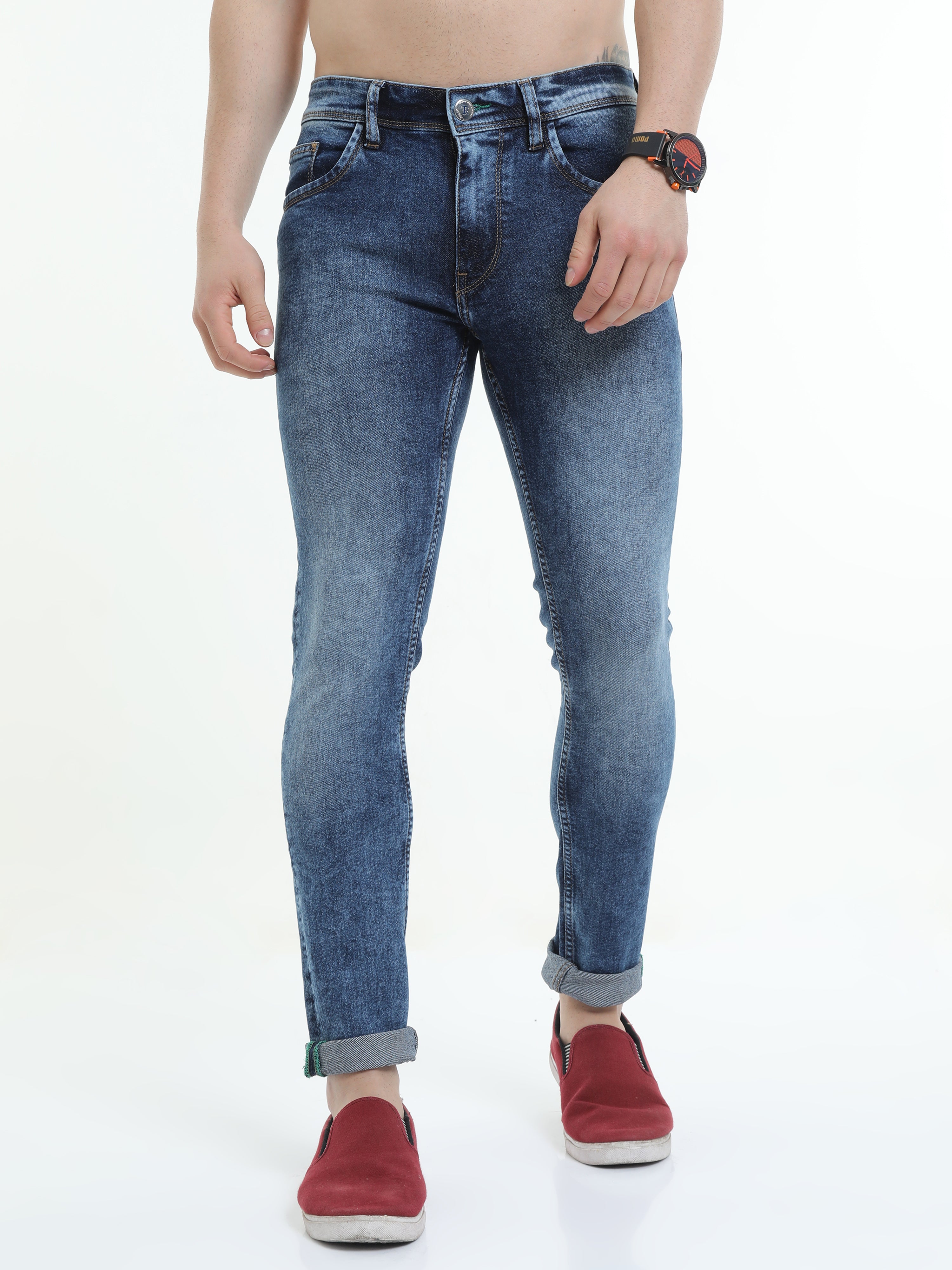 Men Skinny Fit Jeans Blue