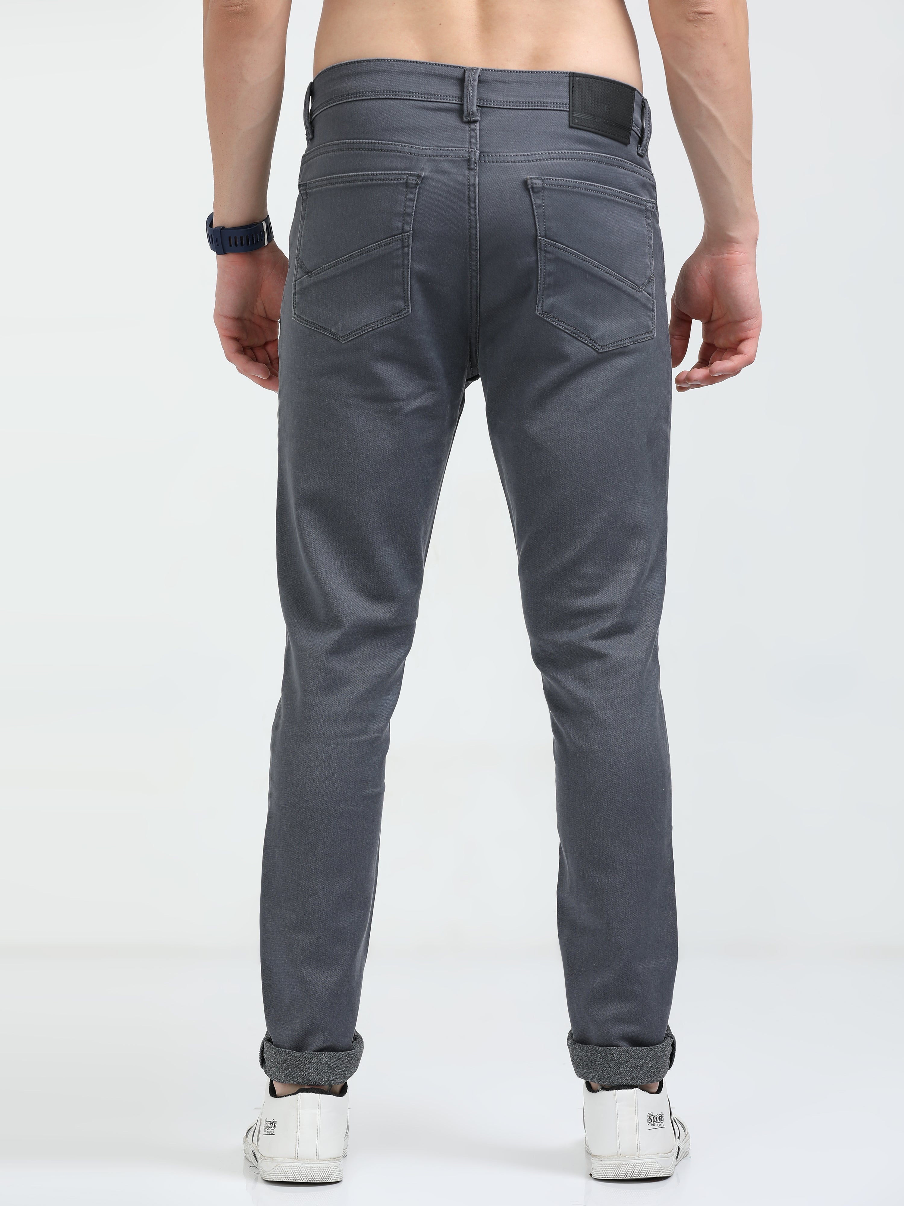 Stormy Grey Men Slim-Fit Jeans