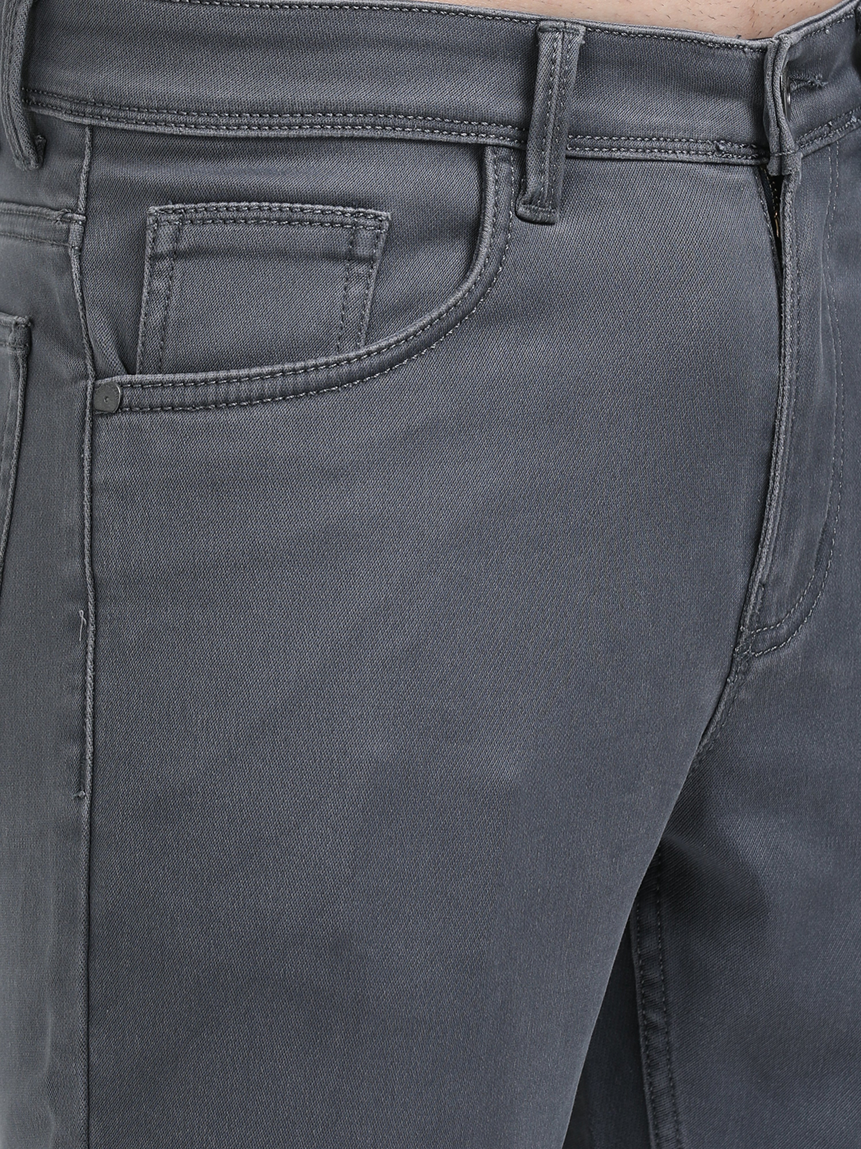 Stormy Grey Men Slim-Fit Jeans