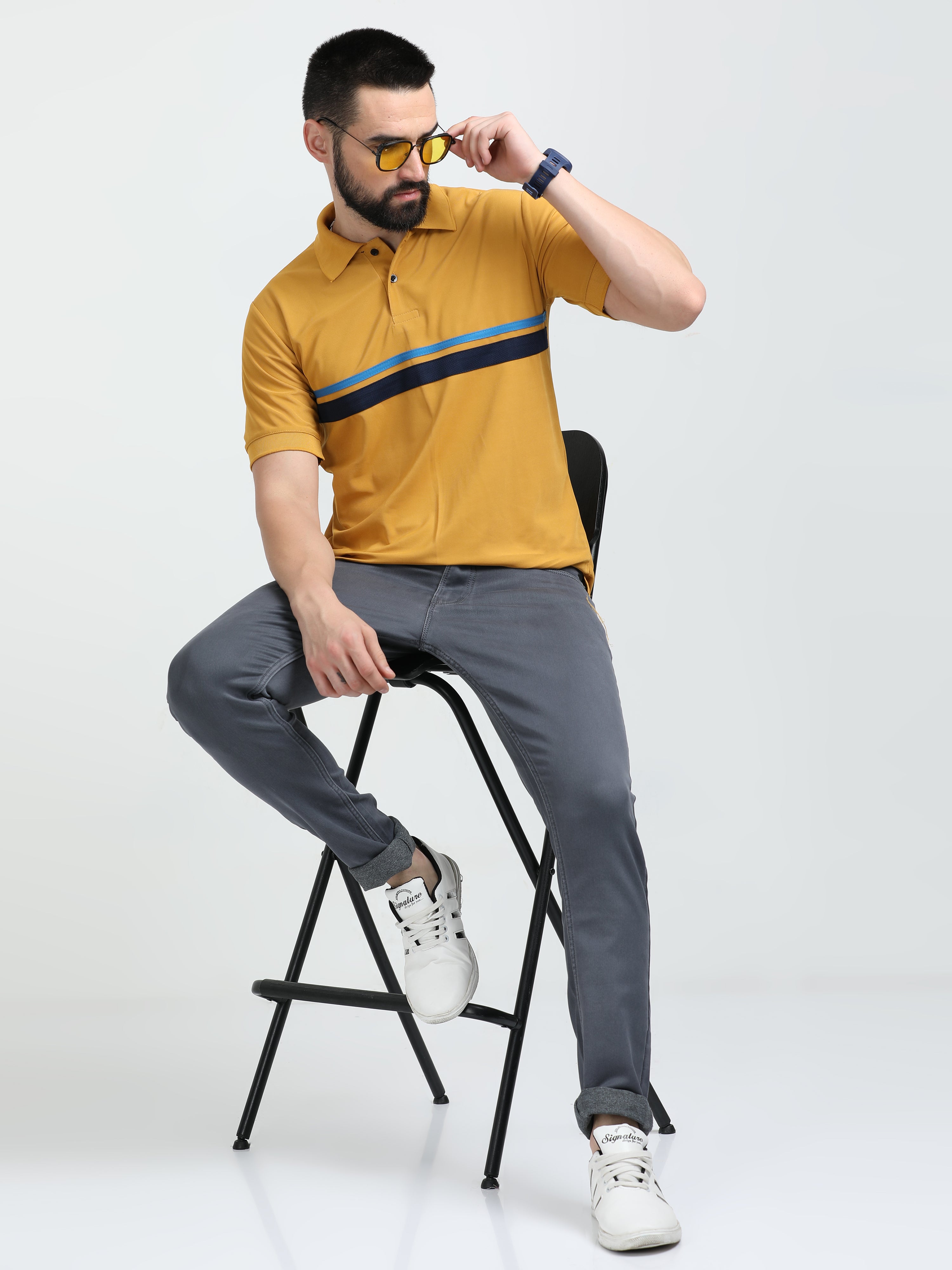 Stormy Grey Men Slim-Fit Jeans