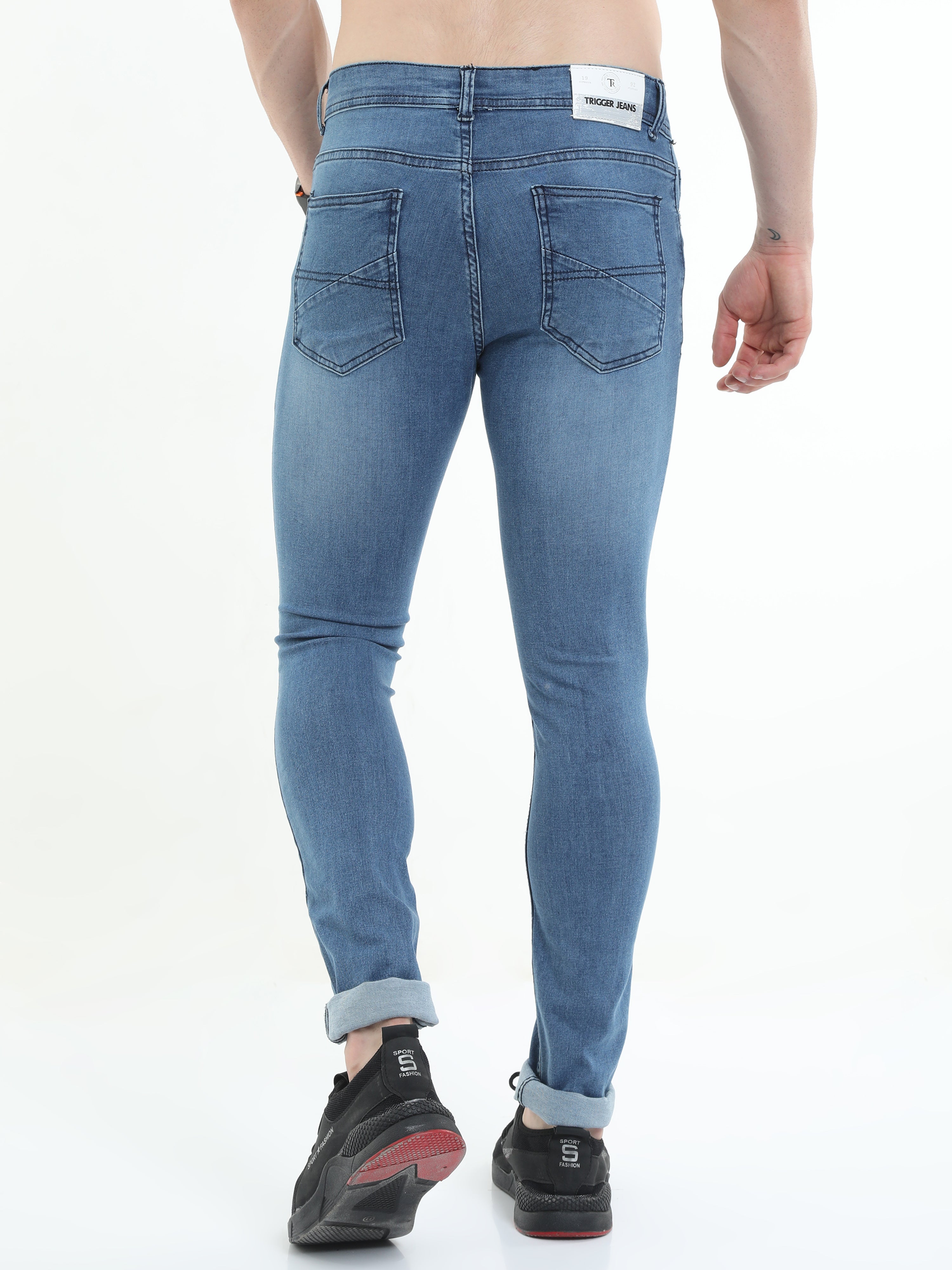 Men Slim Fit Pantone Placid Blue Jean