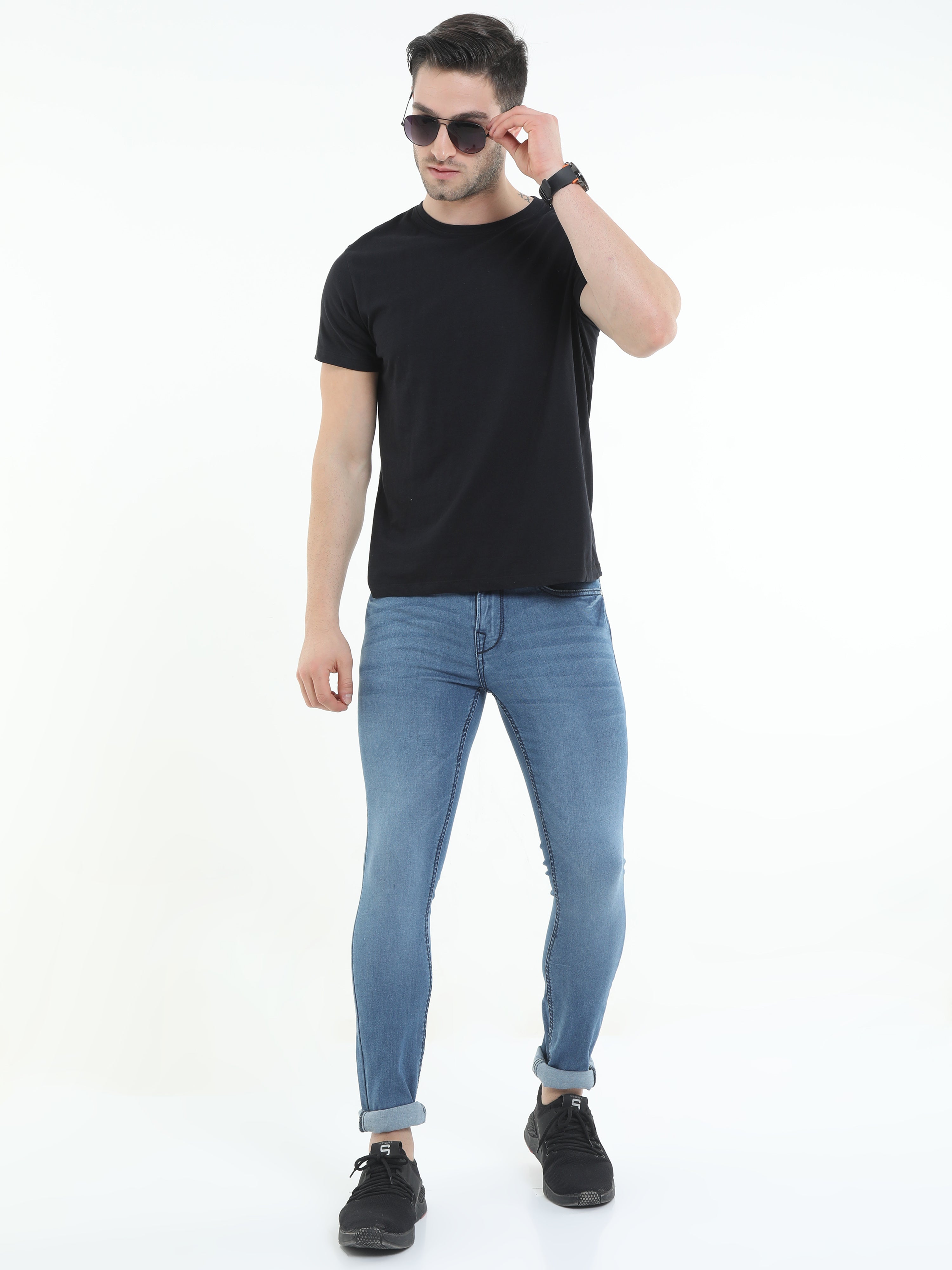 Men Slim Fit Pantone Placid Blue Jean