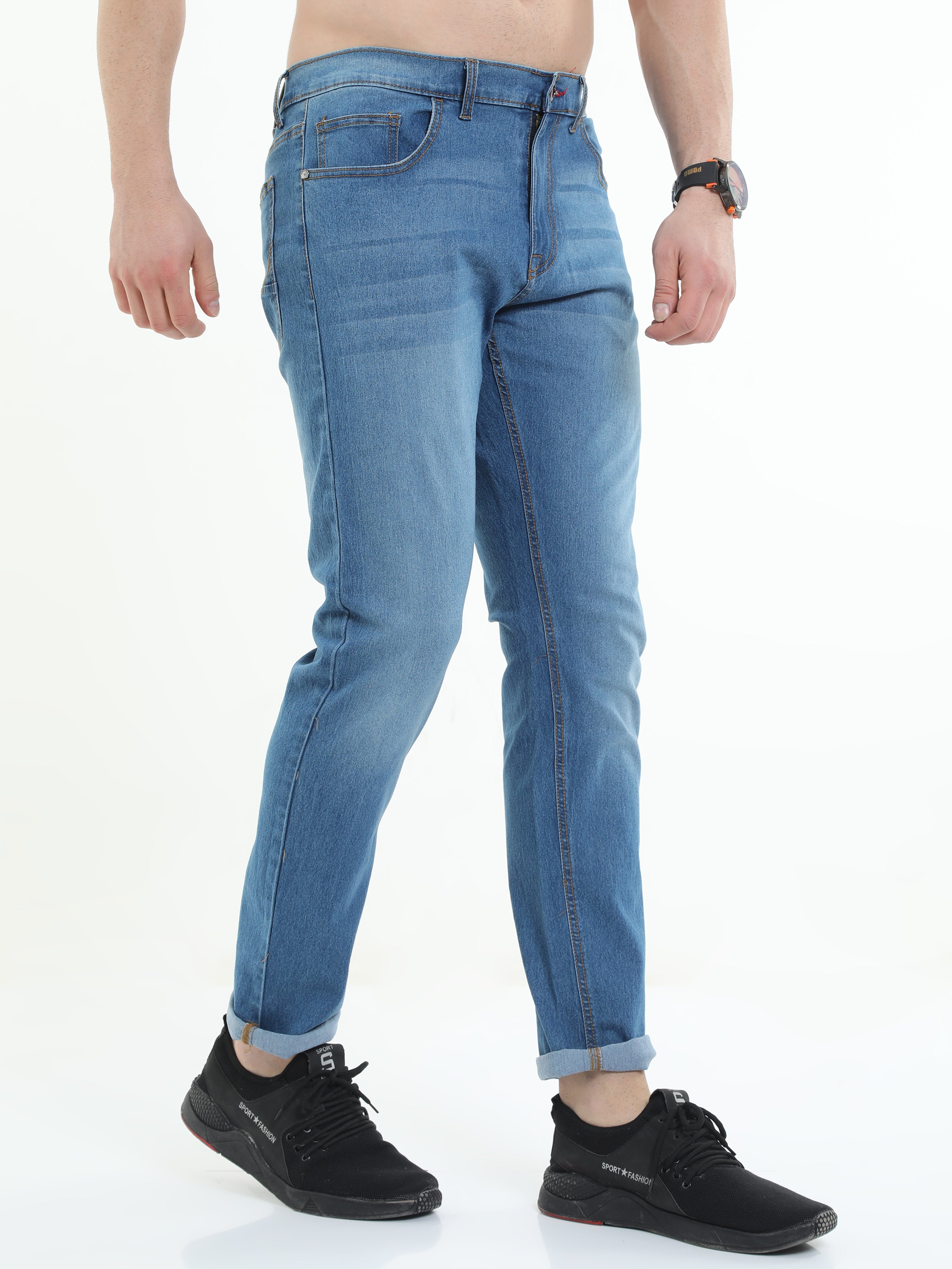 Men Regular Fit Mild blue Jeans