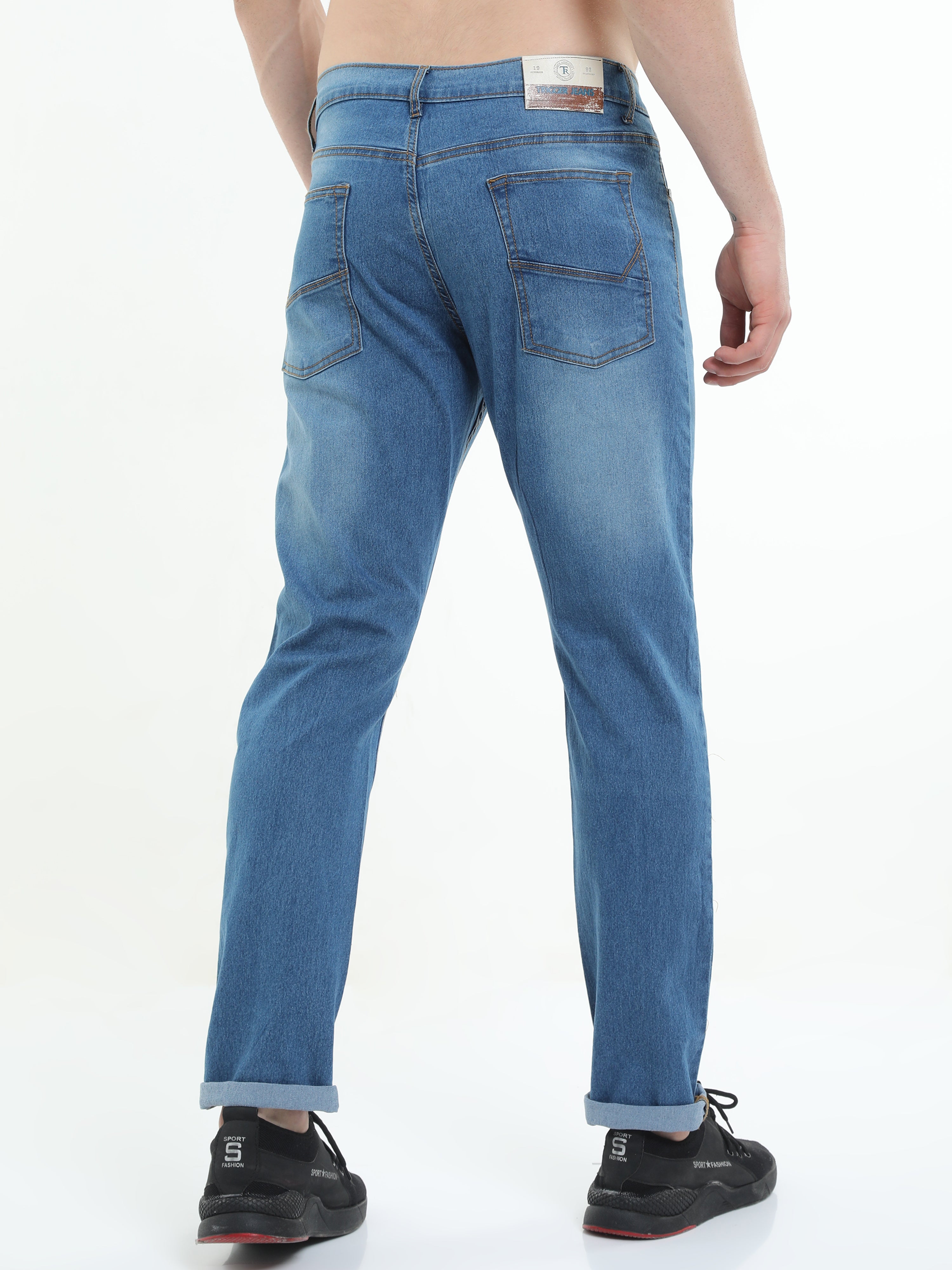 Men Regular Fit Mild blue Jeans