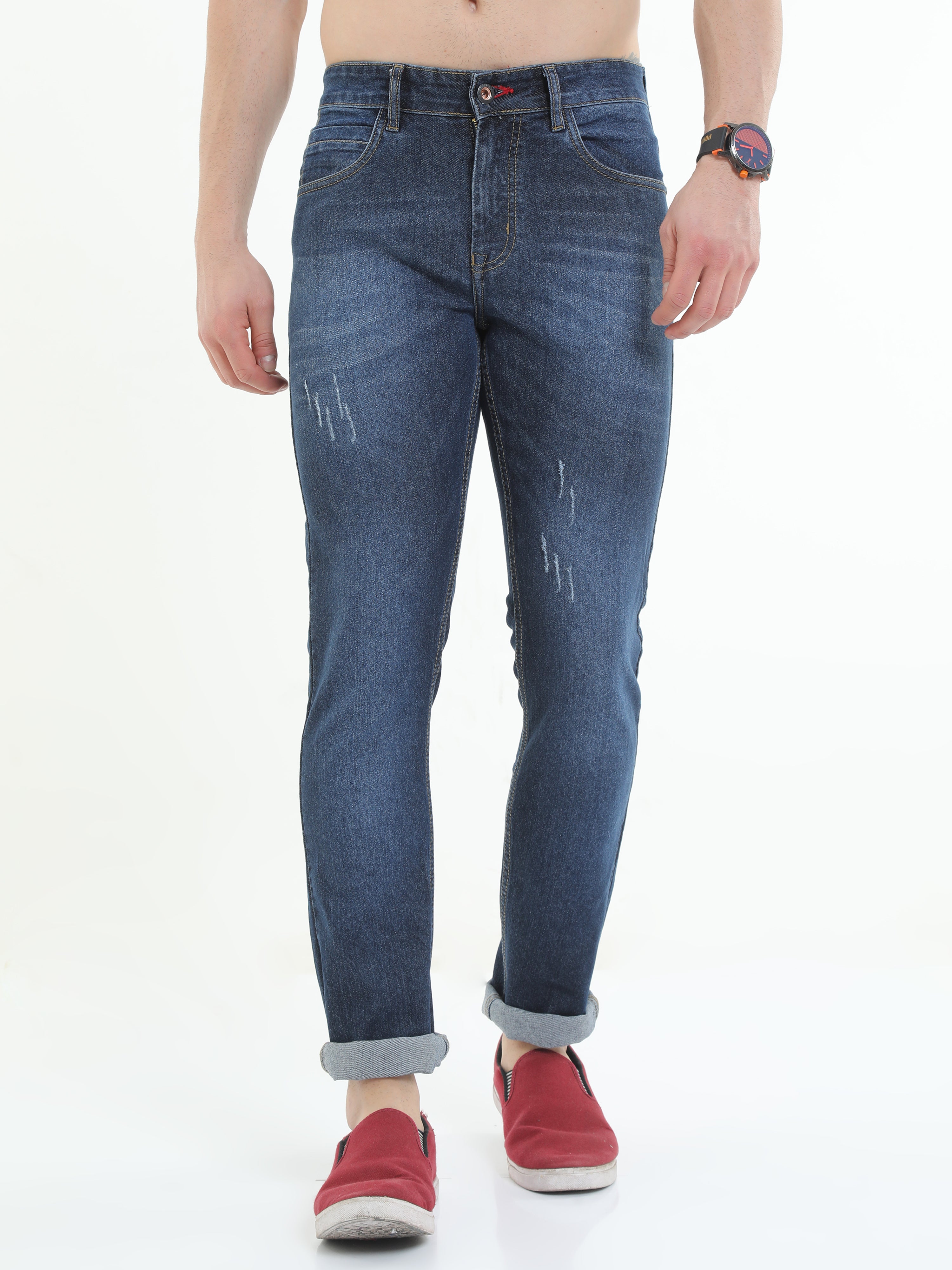 Men Slim Fit Blue Jeans