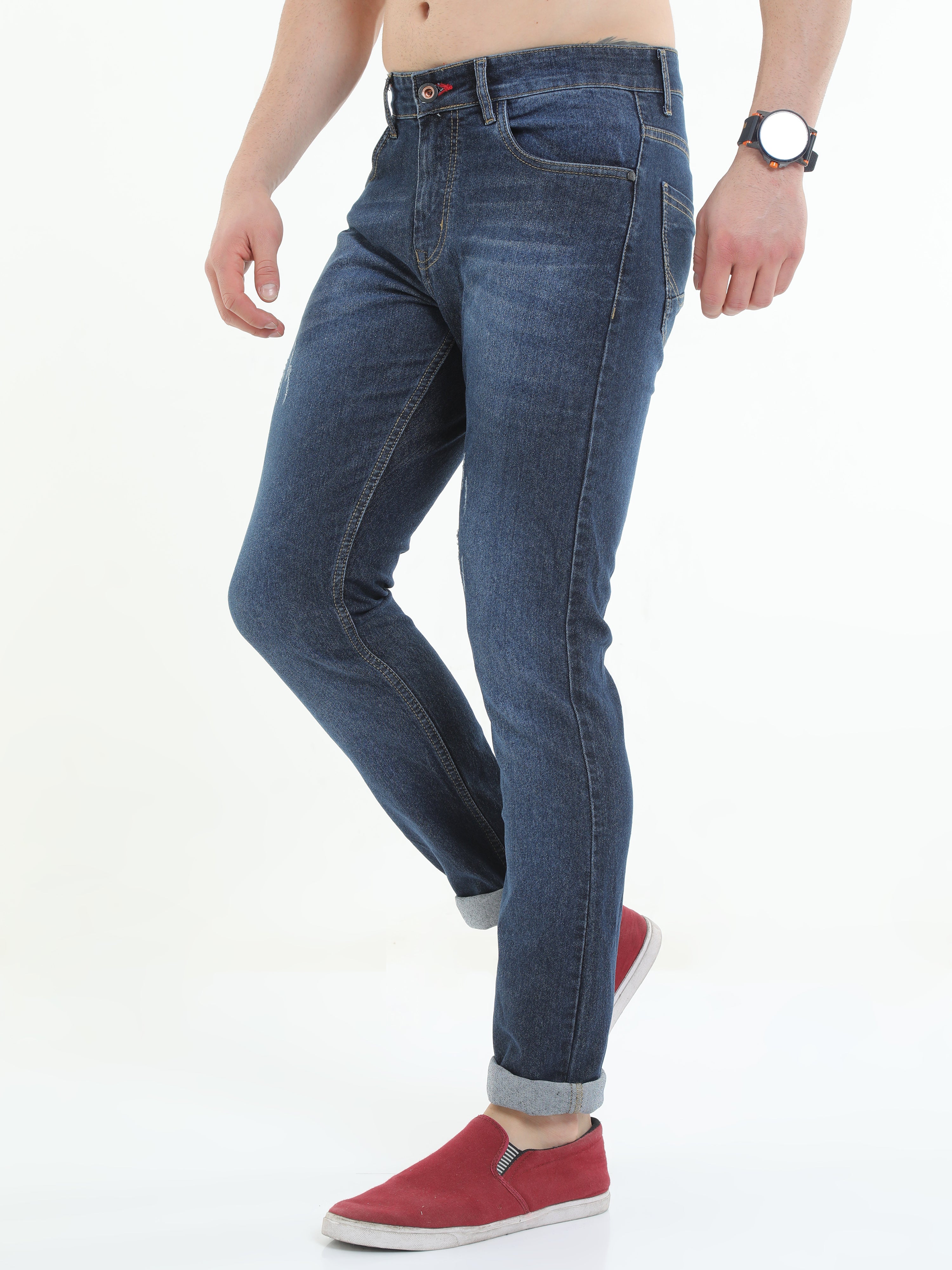 Men Slim Fit Blue Jeans