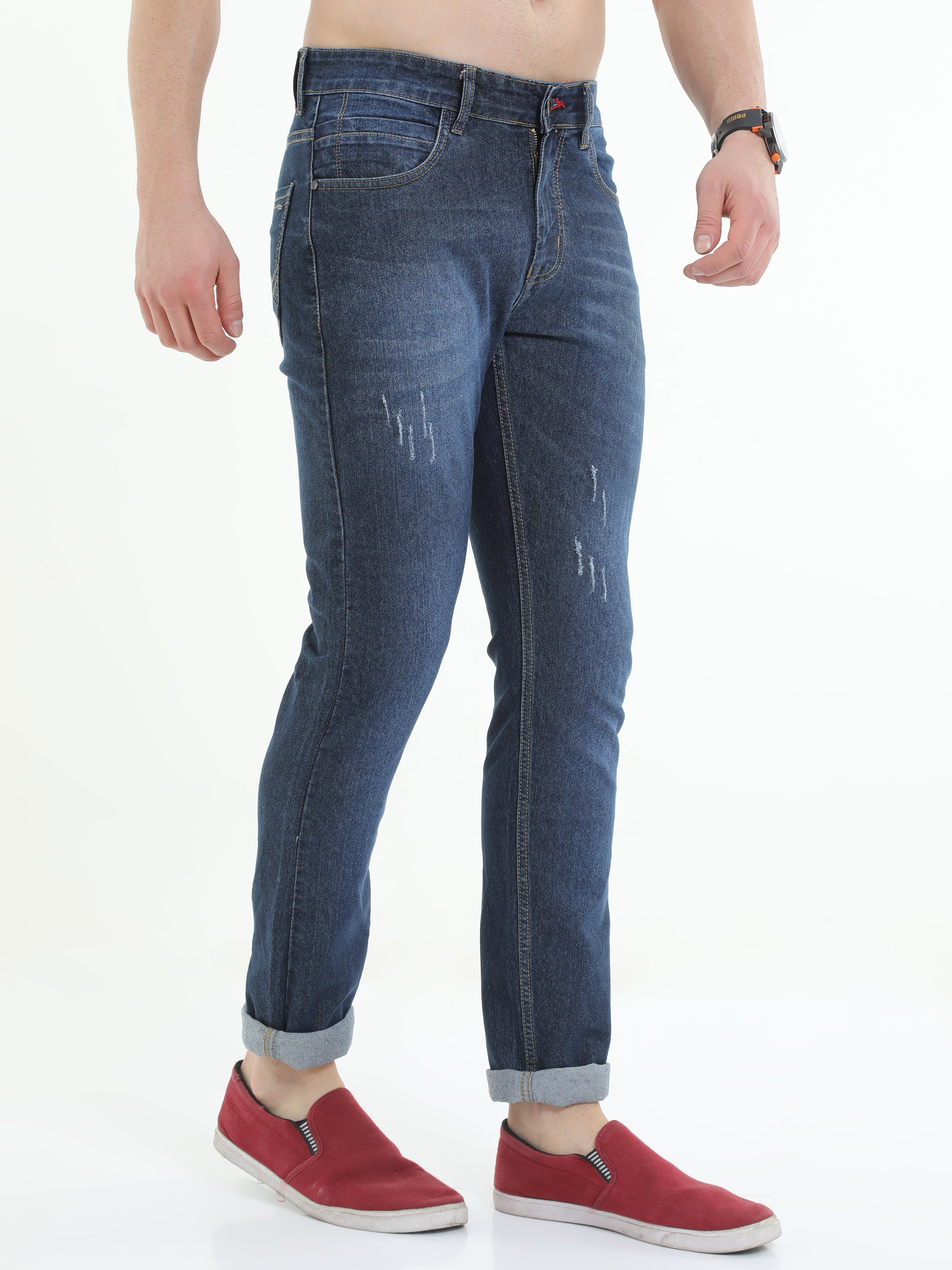 Men Slim Fit Blue Jeans